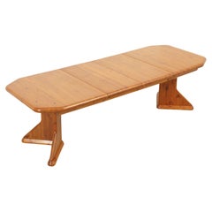 Large Danish Extendable Dining Table in Solid Pine Wood