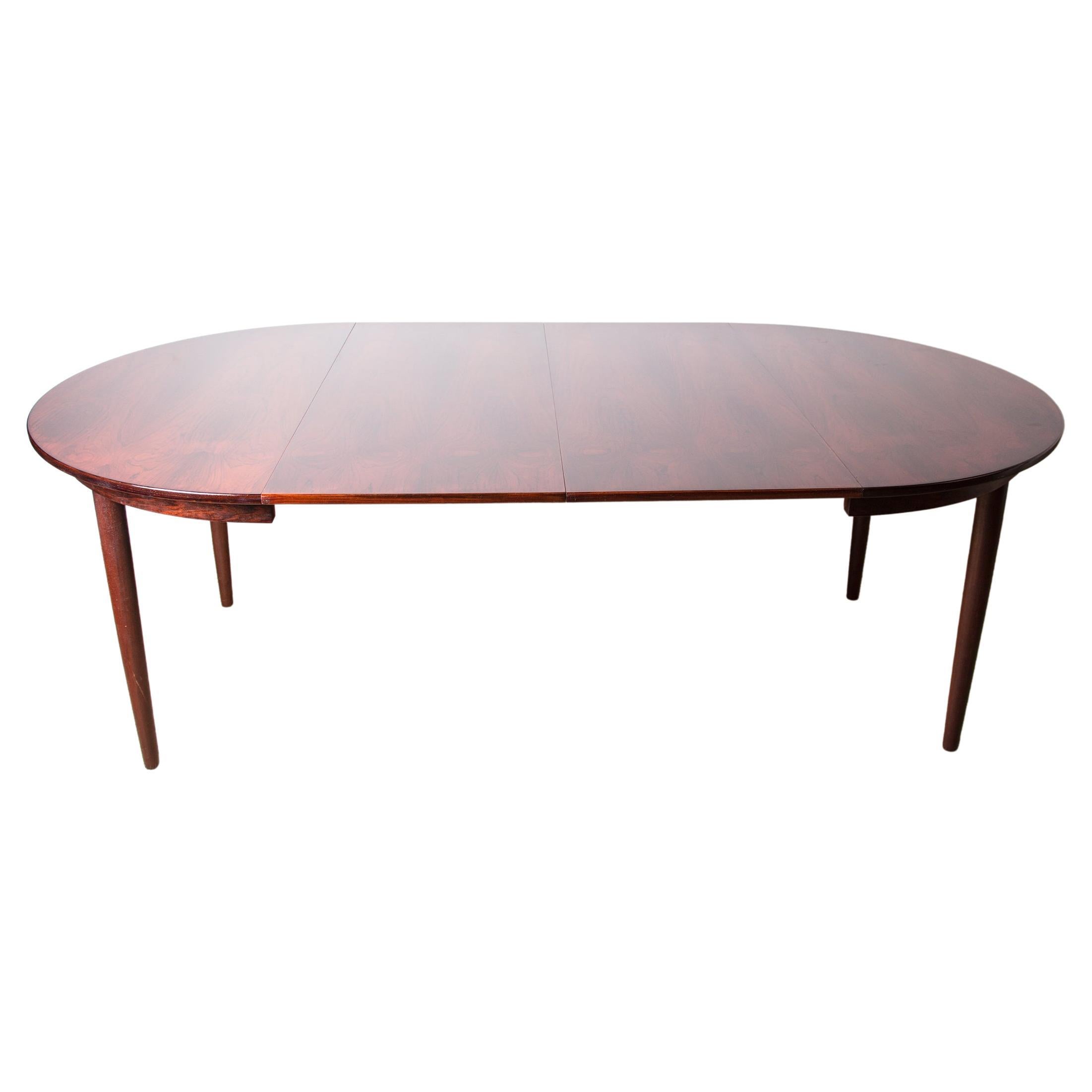 Large Danish Extendable Rosewood Dining Table 1960. For Sale