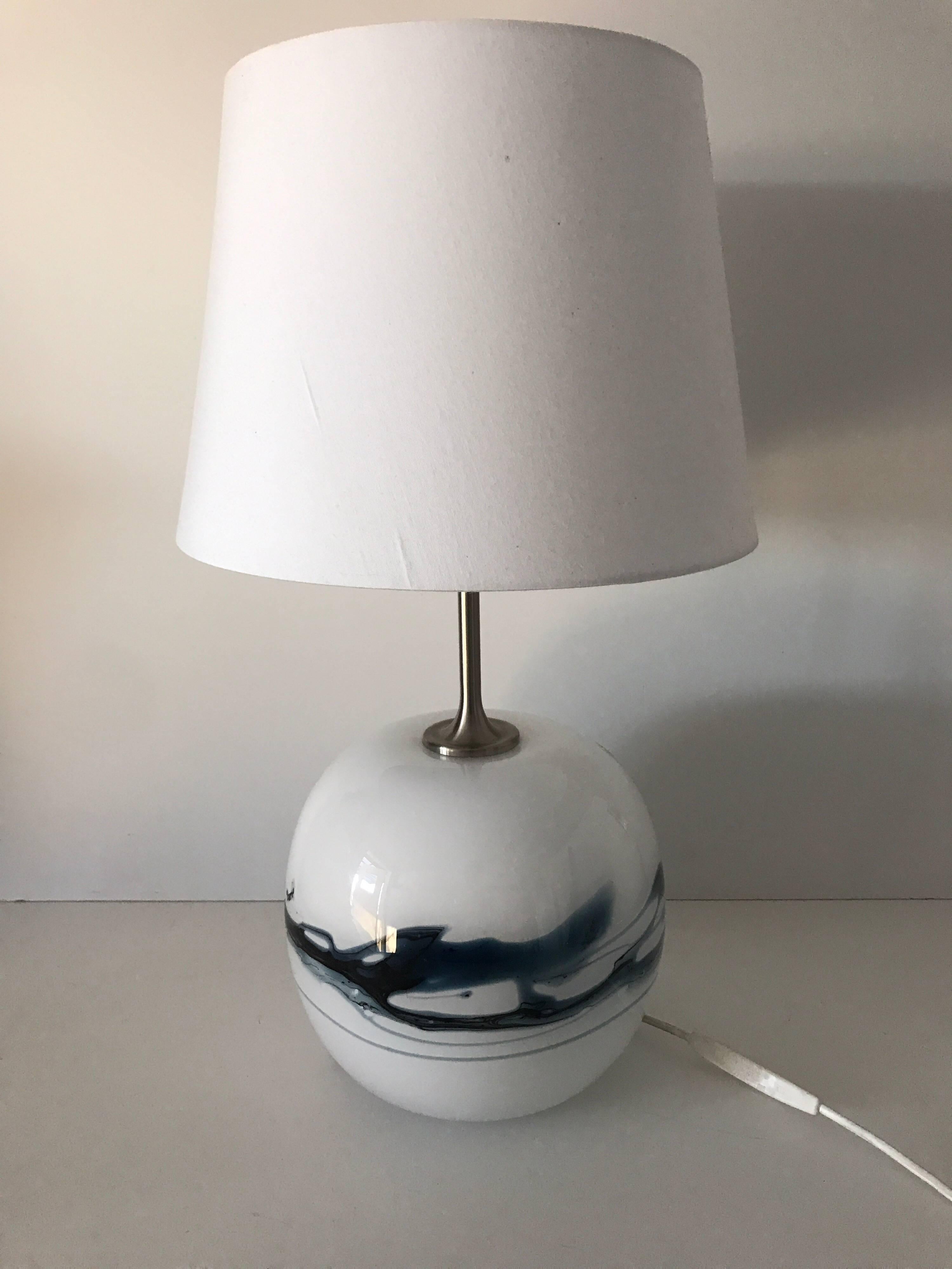 Scandinavian Modern Large Danish Glass Table Lamp Sakura for Holmegaard by Michael Bang For Sale