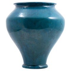 Large Danish Kähler Turquoise Blue Vase, C. 1930-1940