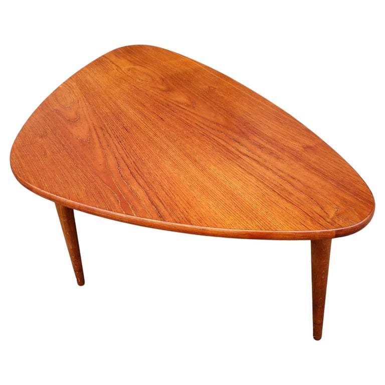 Large Danish KidneyShaped Teak Coffee Table For Sale at 1stDibs
