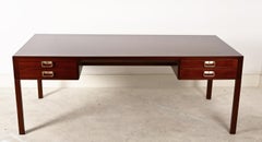 Großer dänischer Mahagoni-Schreibtisch von Bernt Petersen & Rud Rasmussen, 1960er Jahre