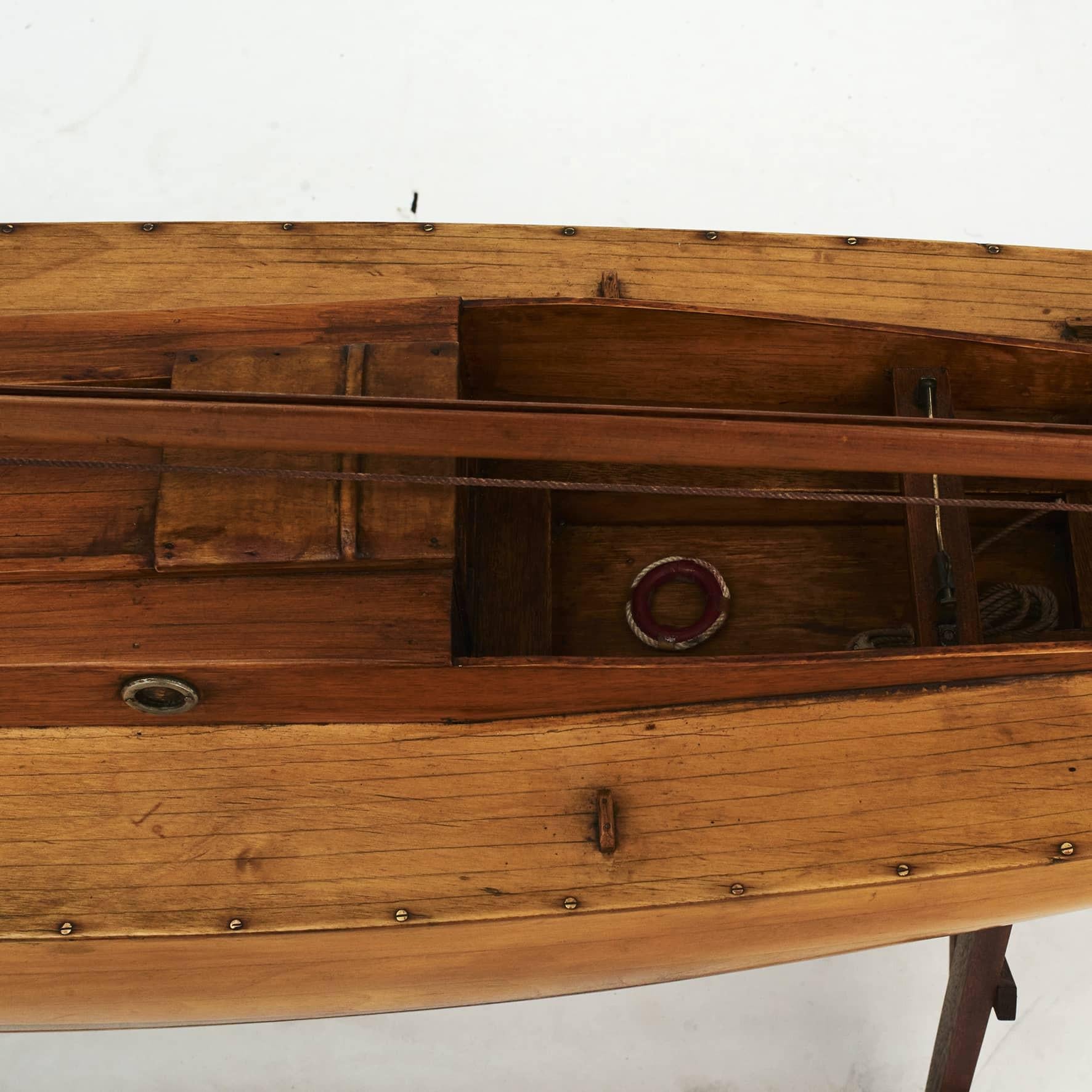 Large Danish Maple and Mahogany Pond Yacht Ship Model For Sale 1