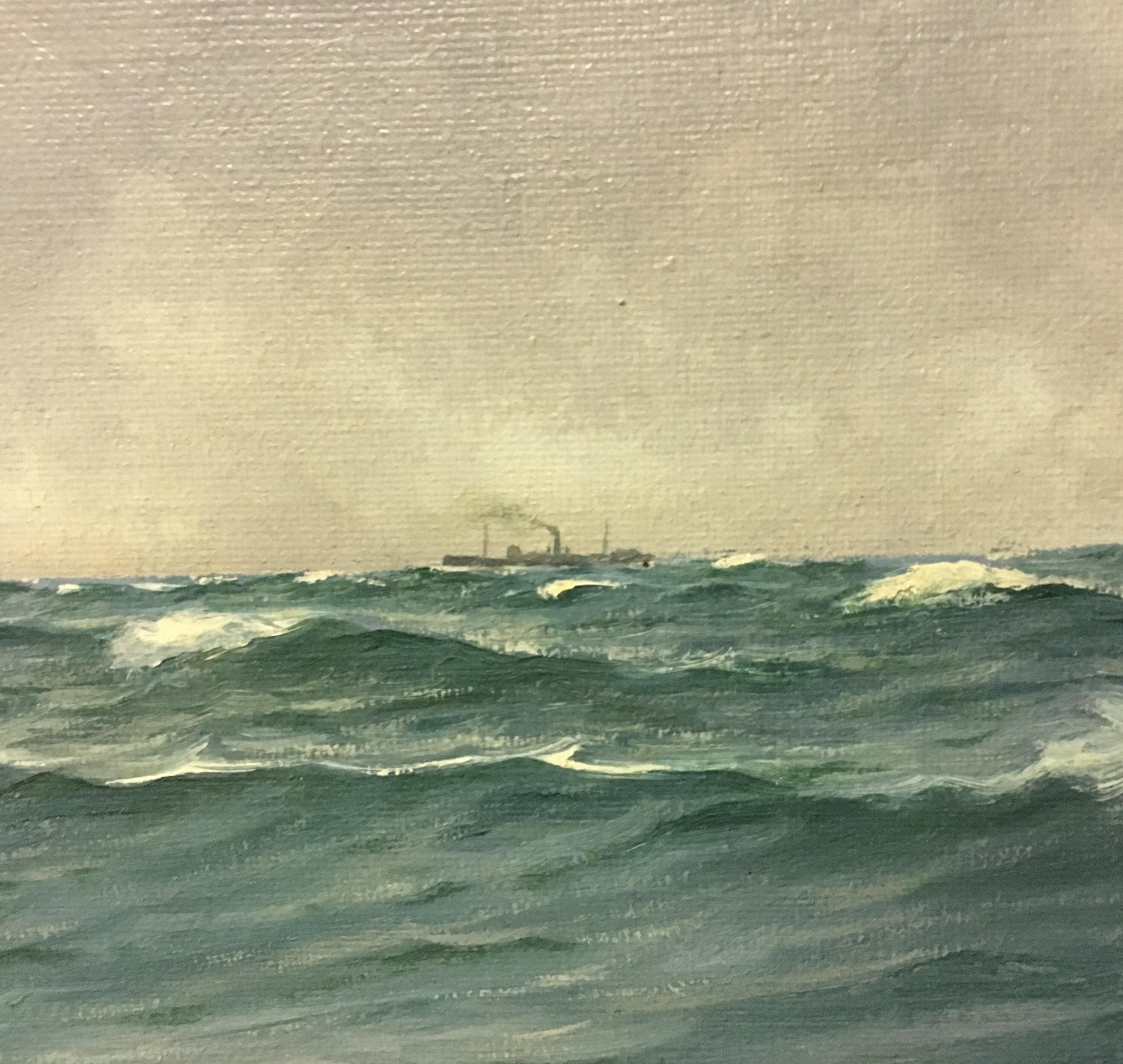 Canvas Large Danish Marine Painting by Lauritz Sorensen