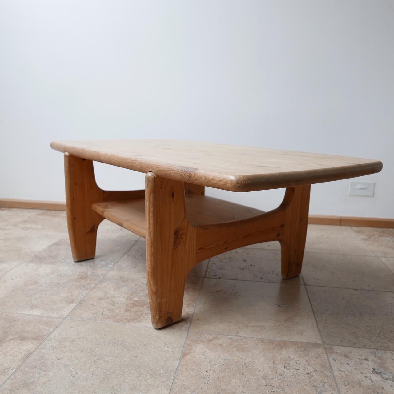 Mid-Century Modern Large Danish Midcentury Free Form Pine Coffee Table