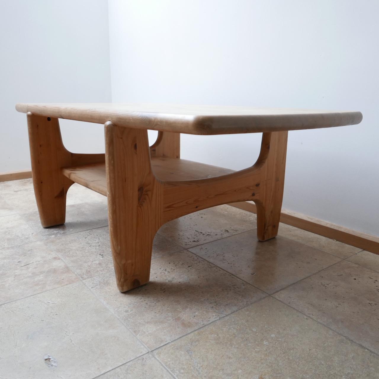 Mid-20th Century Large Danish Midcentury Free Form Pine Coffee Table