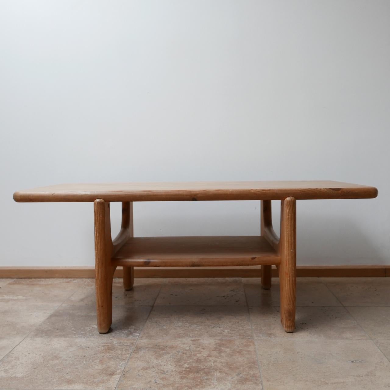 Large Danish Midcentury Free Form Pine Coffee Table 4