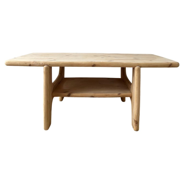 Large Danish MidCentury Free Form Pine Coffee Table For Sale at 1stDibs