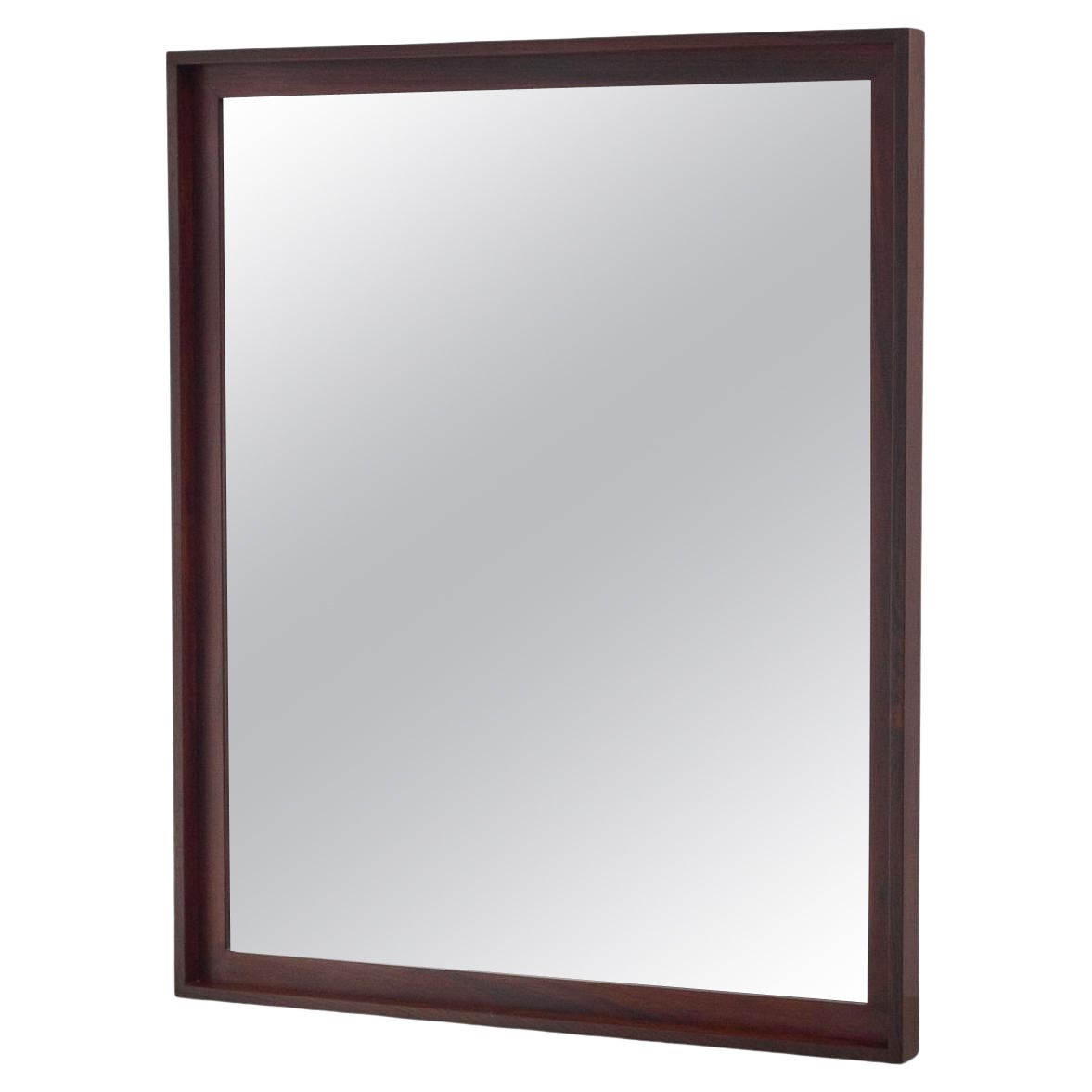 Grand miroir danois en bois de rose moderne du milieu du siècle, années 1960. en vente
