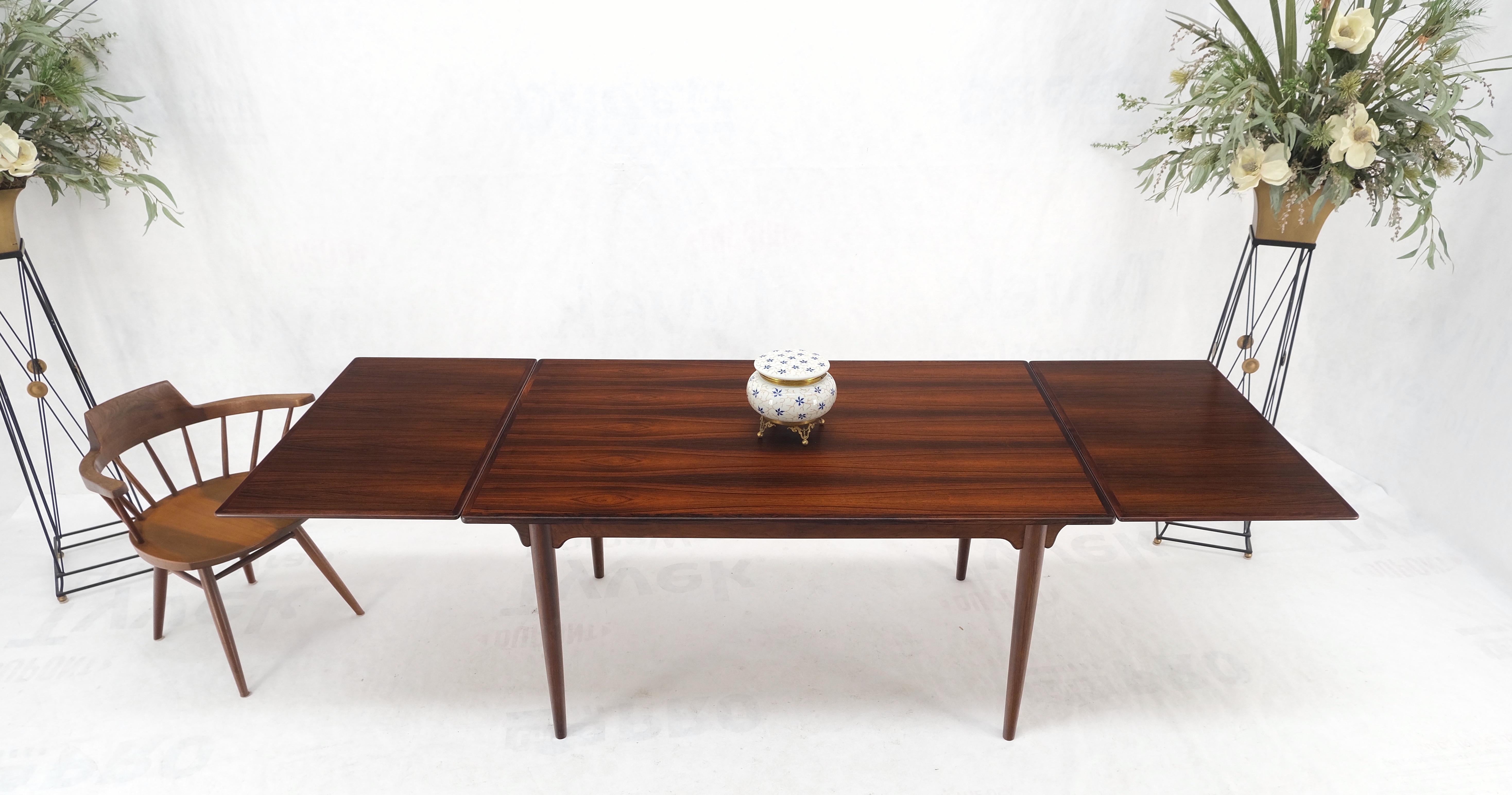 Large Danish Mid-Century Modern Rosewood Refectory Leaves Dining Table Mint! For Sale 6