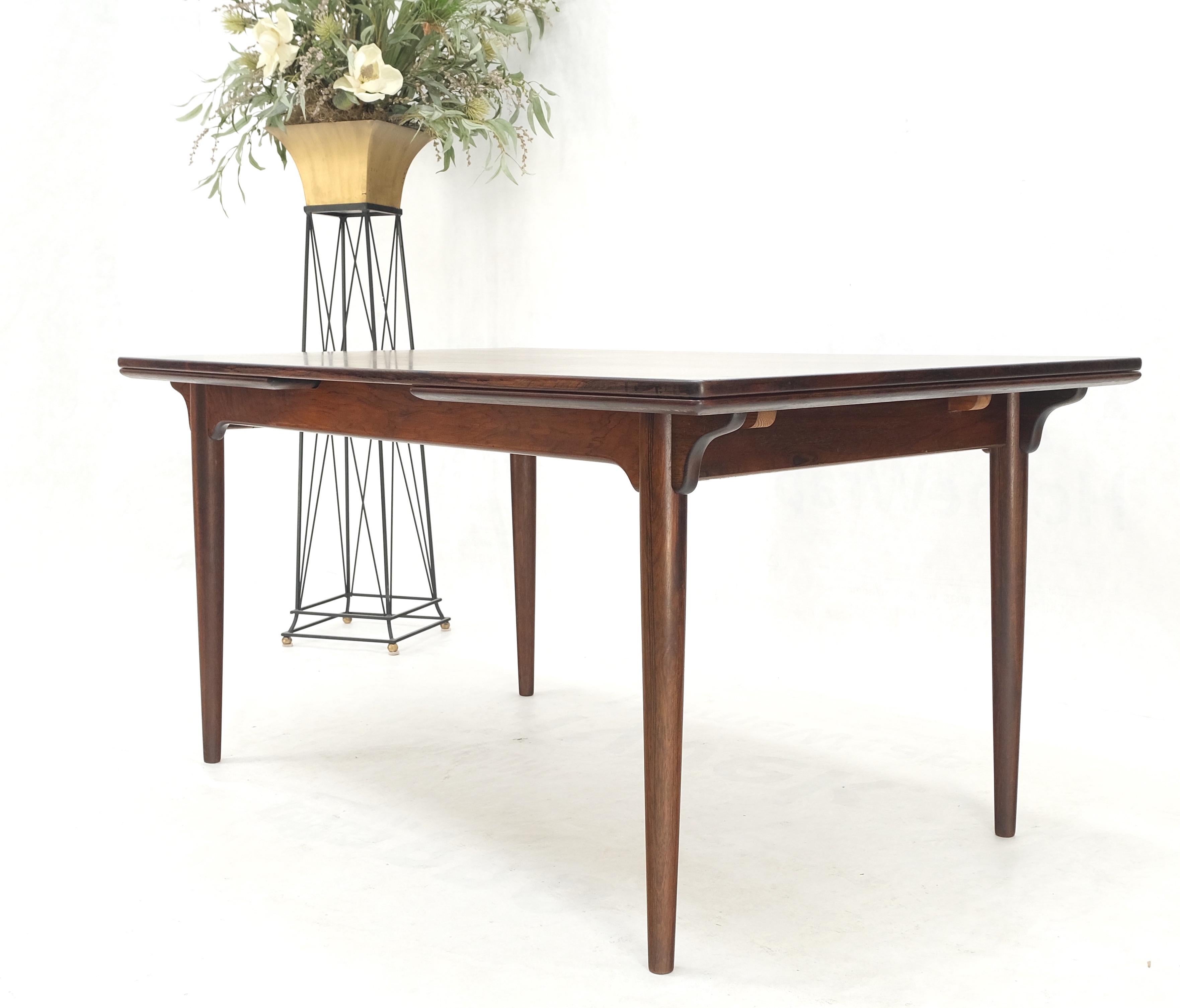 20th Century Large Danish Mid-Century Modern Rosewood Refectory Leaves Dining Table Mint! For Sale