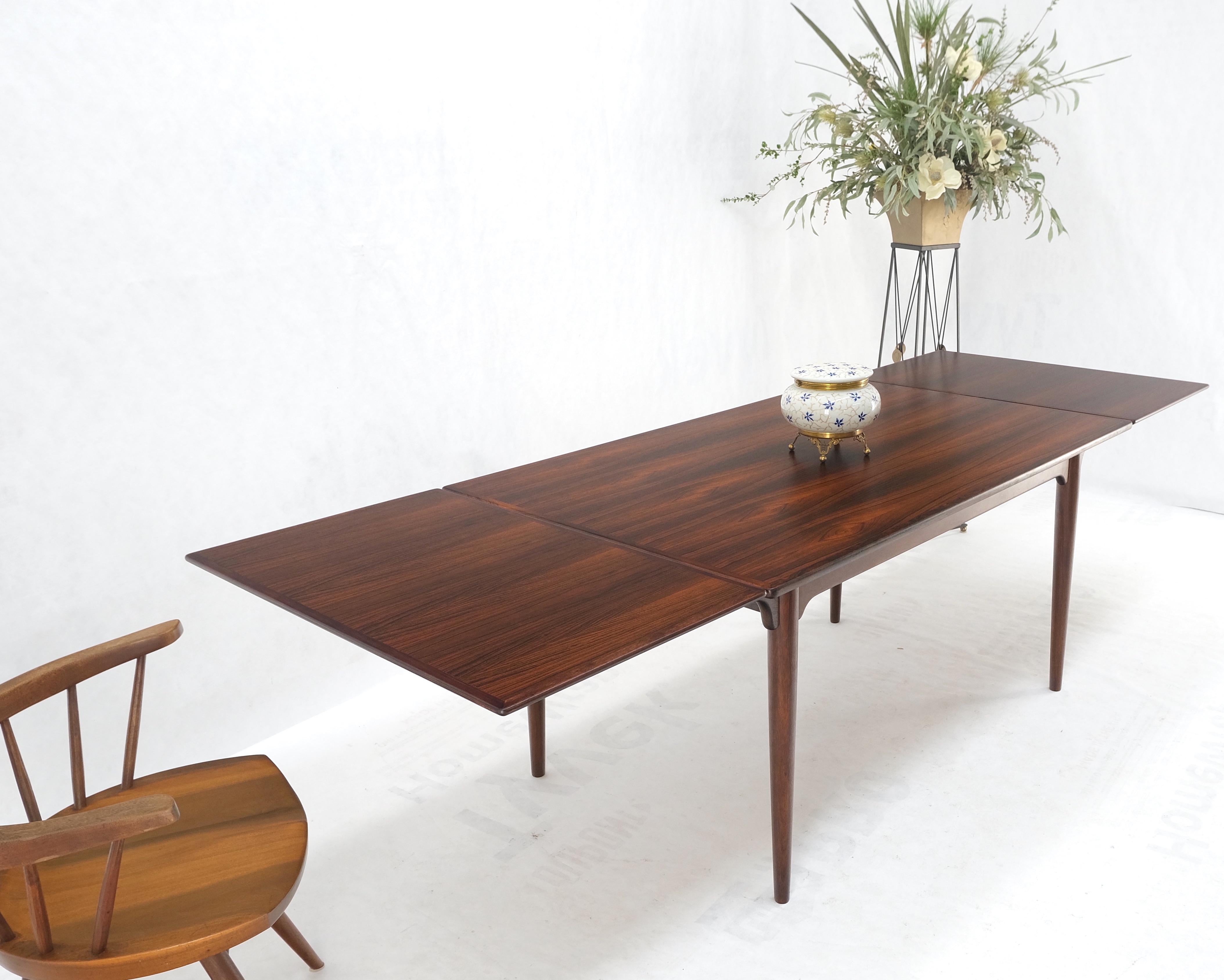 Large Danish Mid-Century Modern Rosewood Refectory Leaves Dining Table Mint! For Sale 1