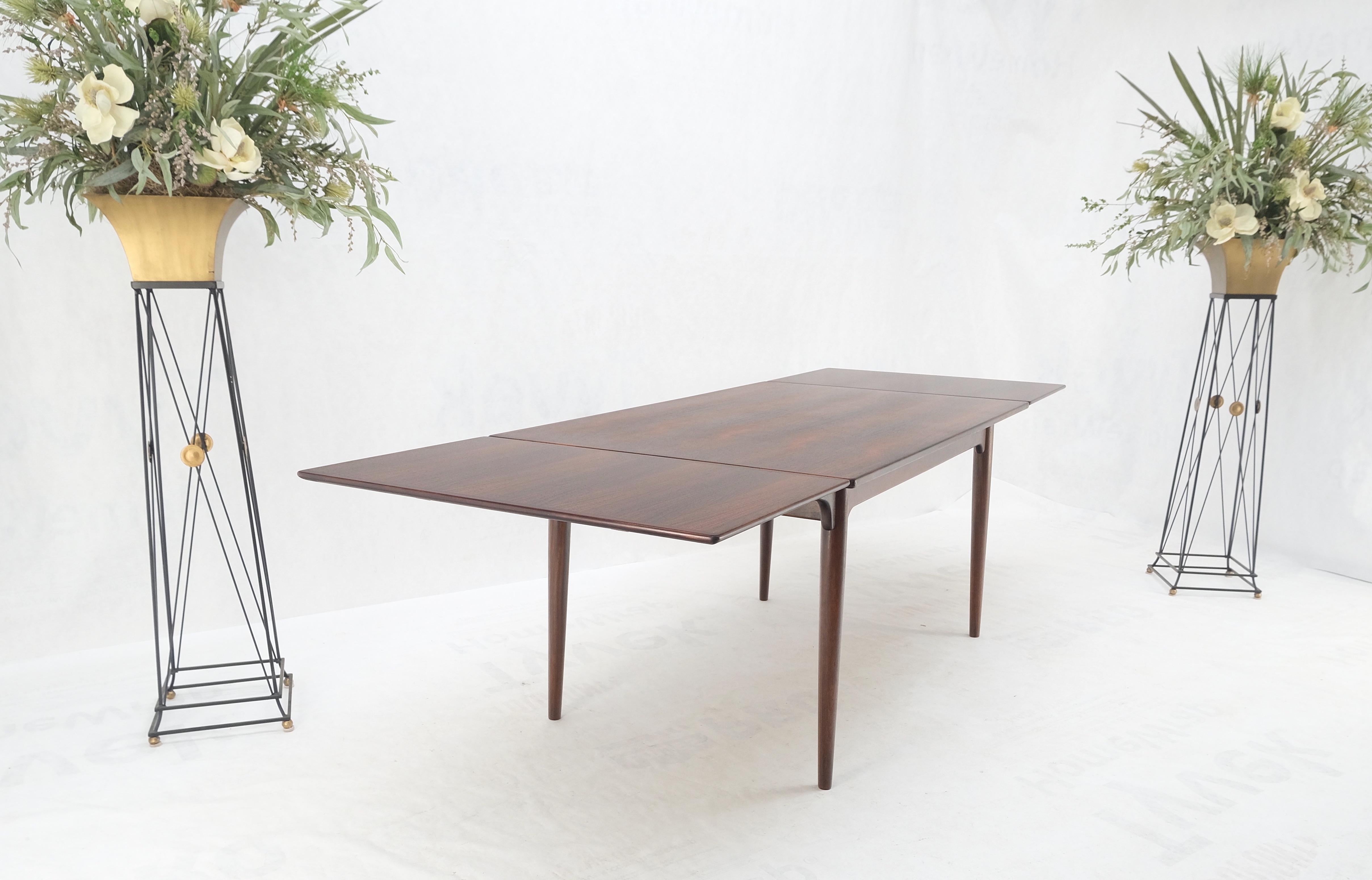Large Danish Mid-Century Modern Rosewood Refectory Leaves Dining Table Mint! For Sale 3