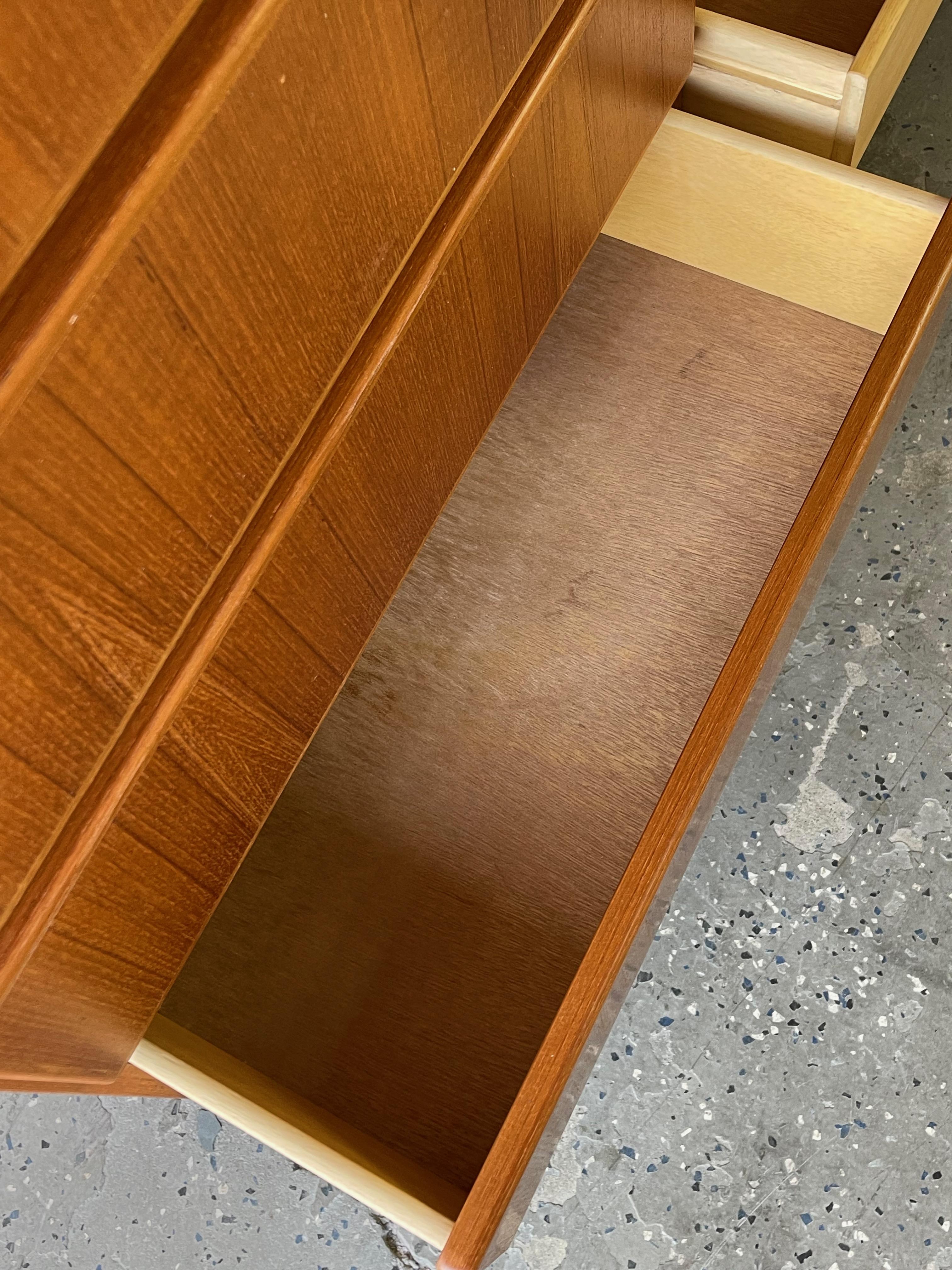 Large Danish Mid-Century Modern Teak Wardrobe Gentleman’s Chest Dresser 3
