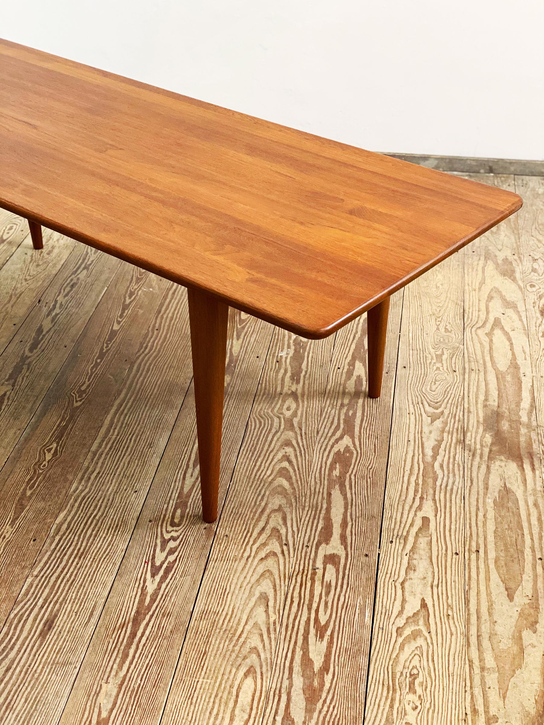 Large Danish Mid-Century Modern Teak Wood Coffee Table, Denmark, 1950s 8