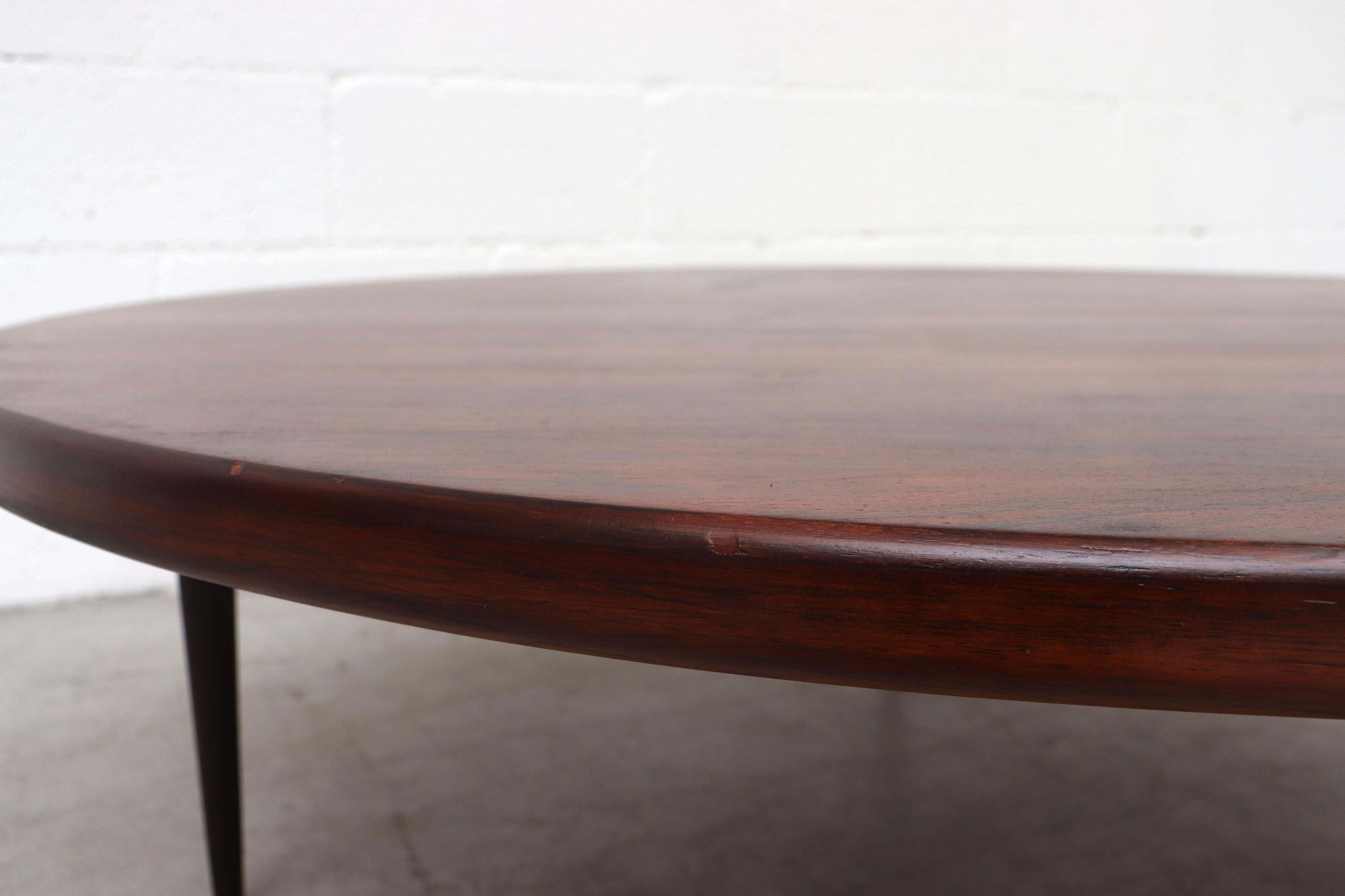 Ole Wanscher Style Large Round Danish Mid-Century Rosewood Coffee Table 5