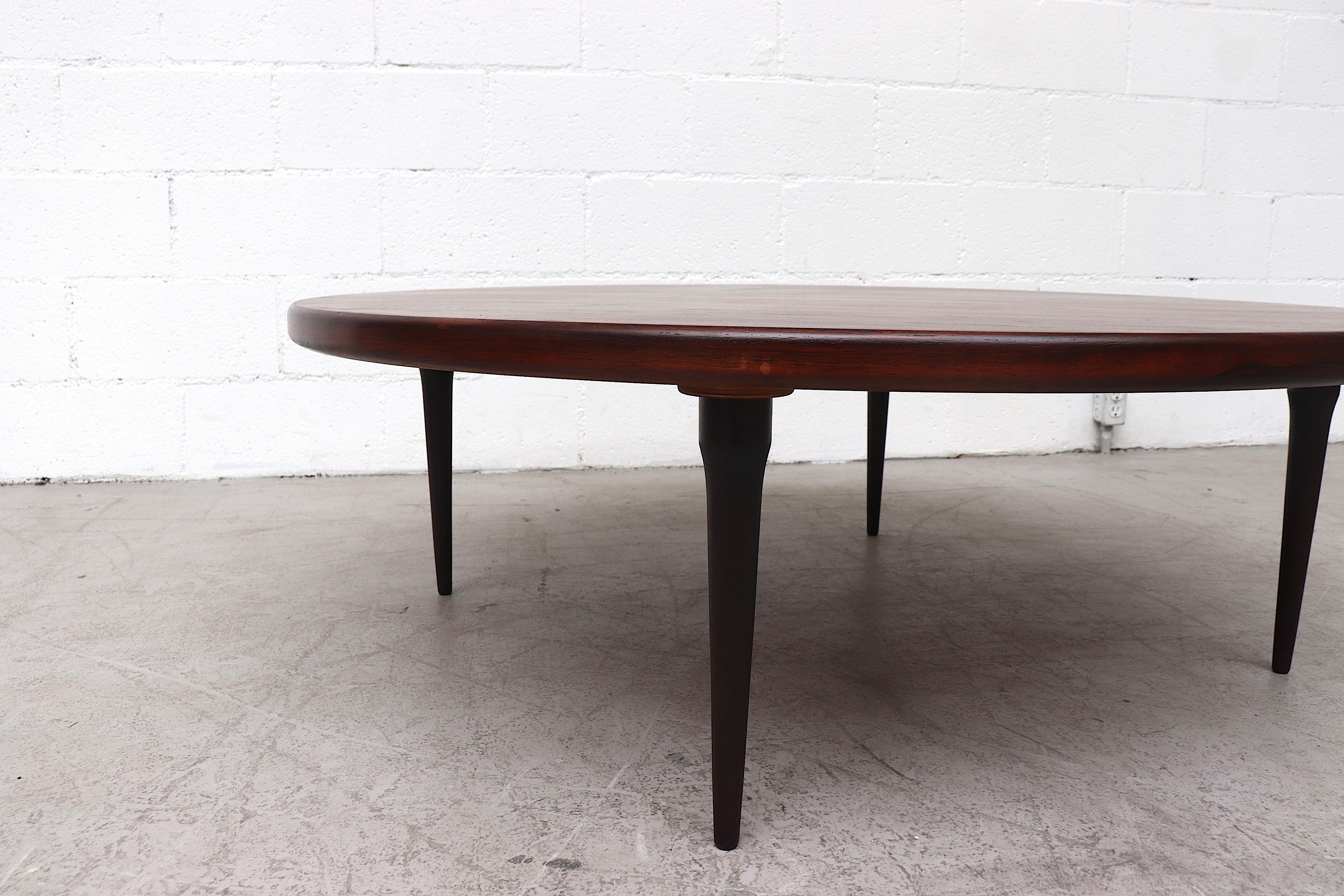 Ole Wanscher Style Large Round Danish Mid-Century Rosewood Coffee Table 1