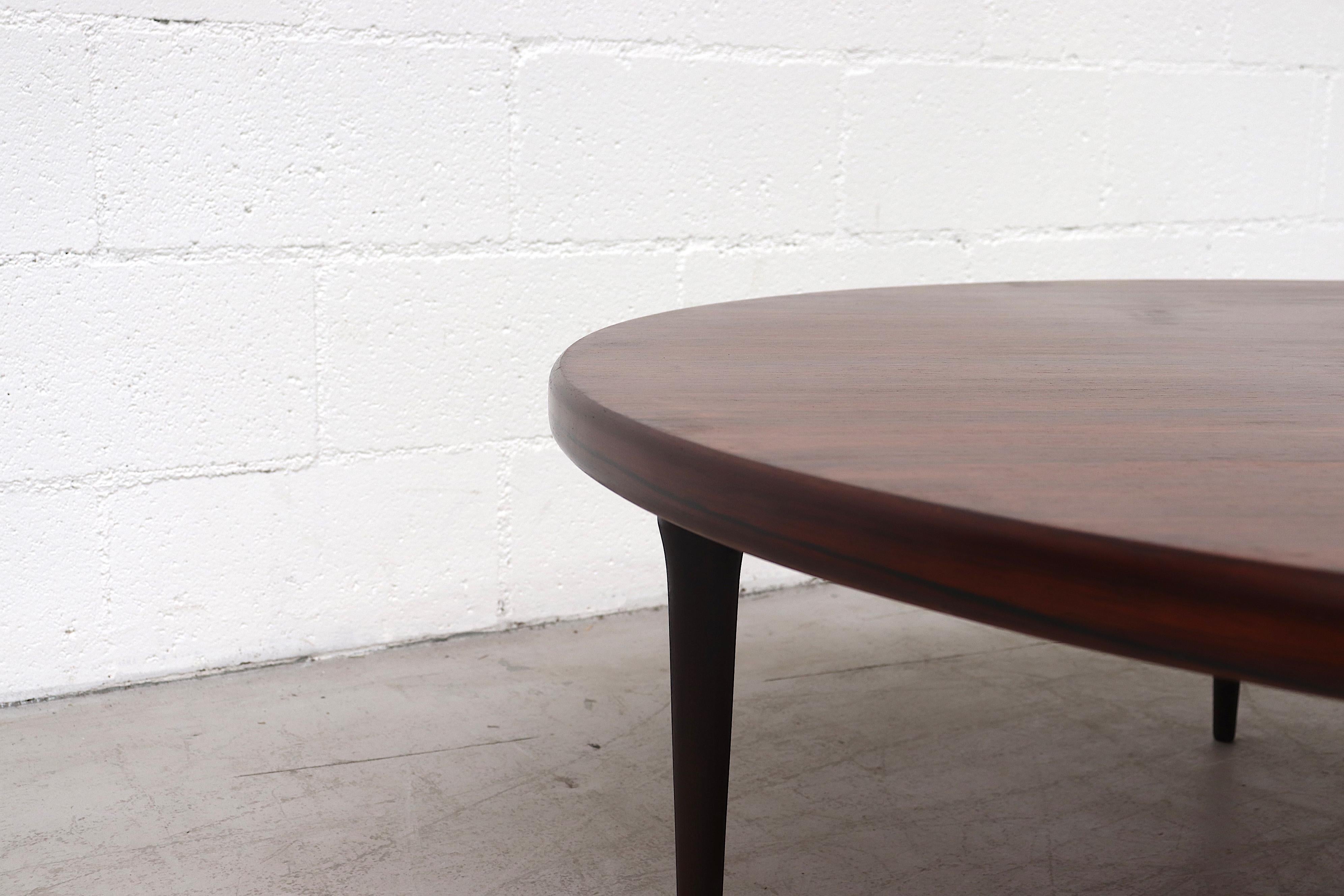 Ole Wanscher Style Large Round Danish Mid-Century Rosewood Coffee Table 2