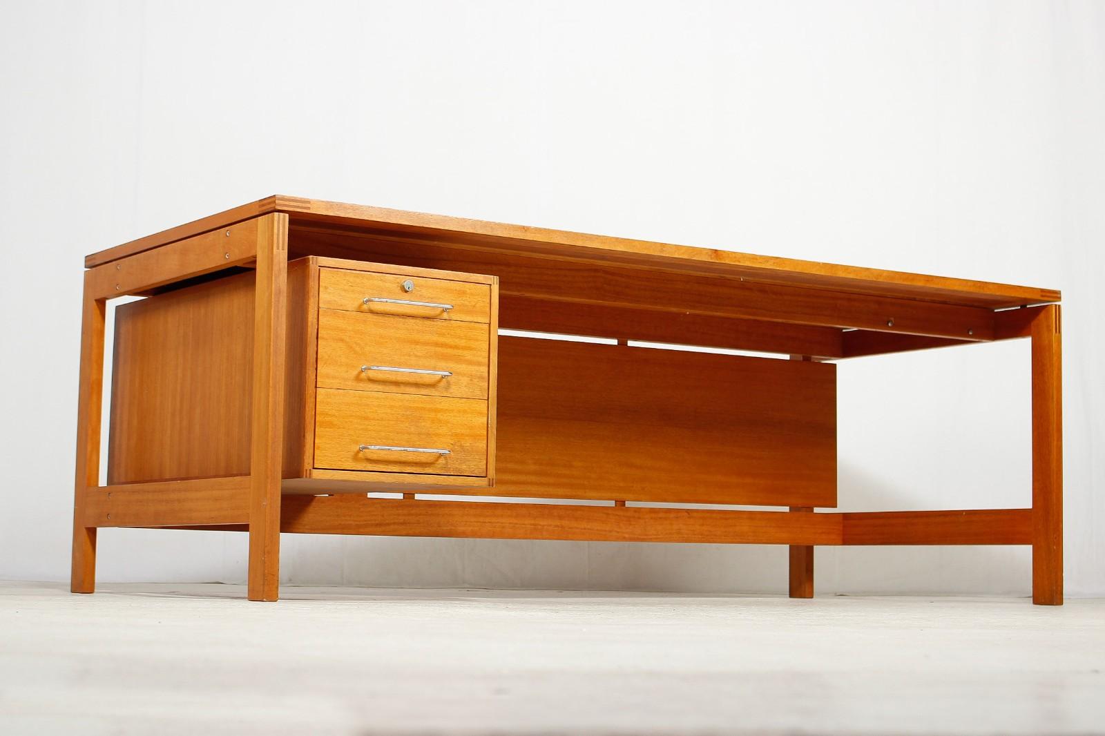 Large Danish Midcentury Writing Desk by Henning Jensen & Torben Valeur 10