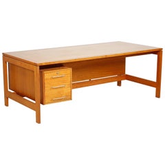 Large Danish Midcentury Writing Desk by Henning Jensen & Torben Valeur