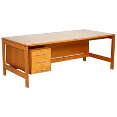 Large Danish Midcentury Writing Desk by Henning Jensen & Torben Valeur