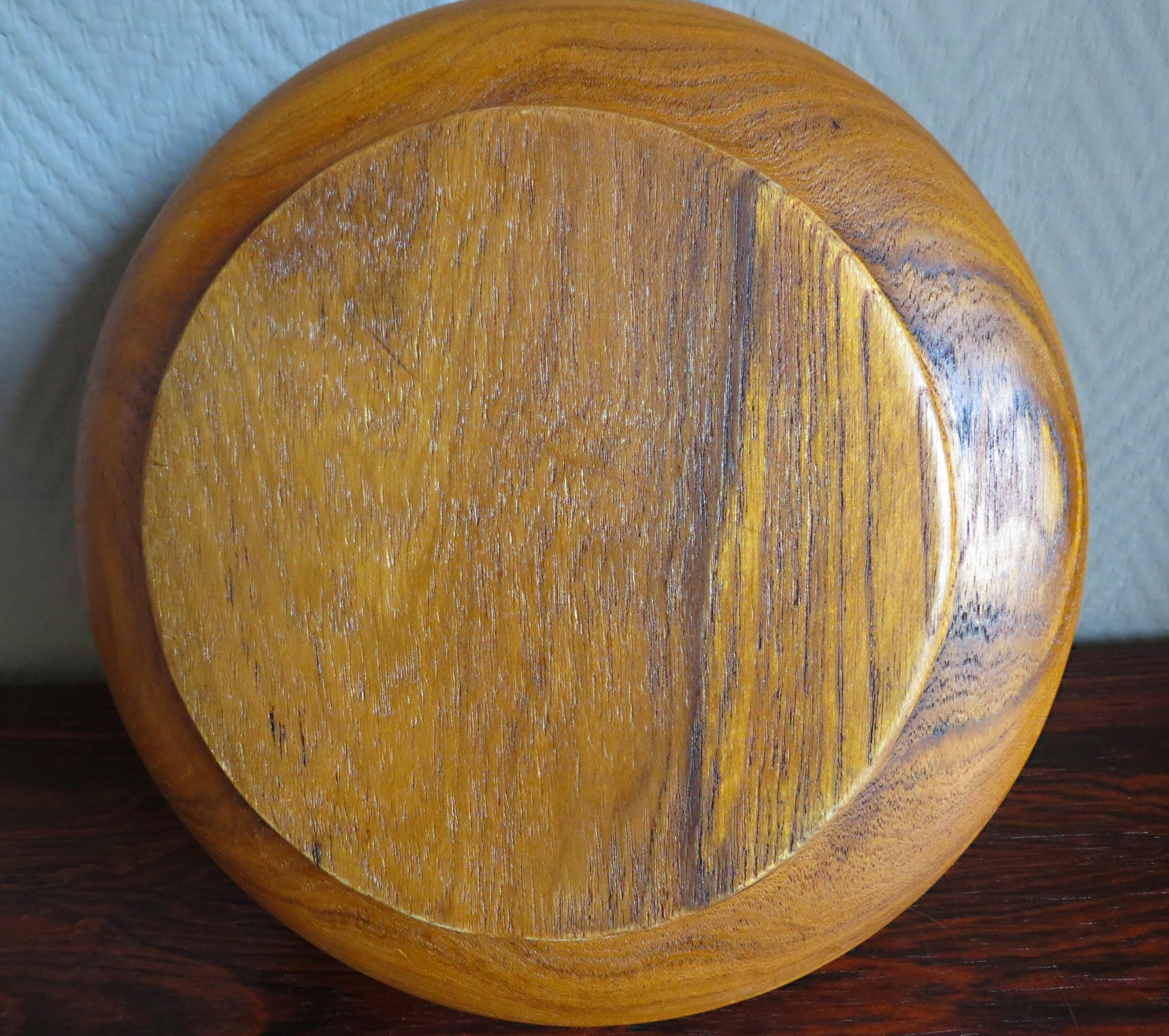 20th Century Large Danish Midcentury Hand Moulded & Organic Rounded Shaped Teak Bowl , 1950s For Sale