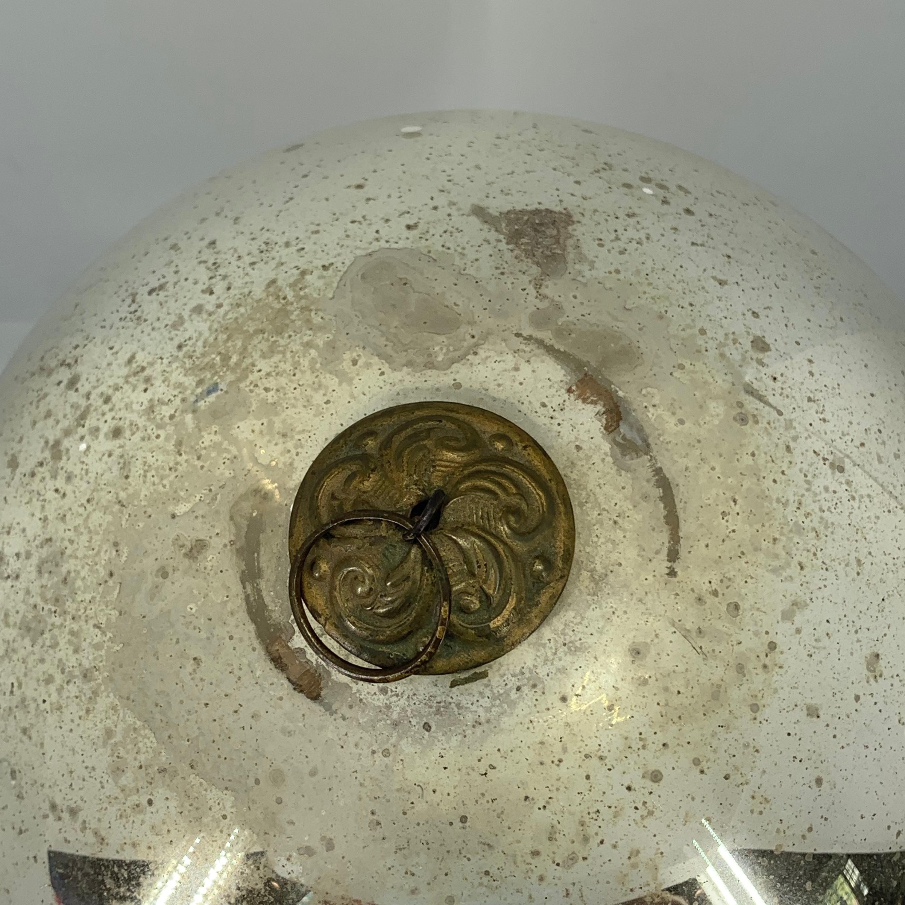 Large Danish Mirror Ball With Brass Hardware 5