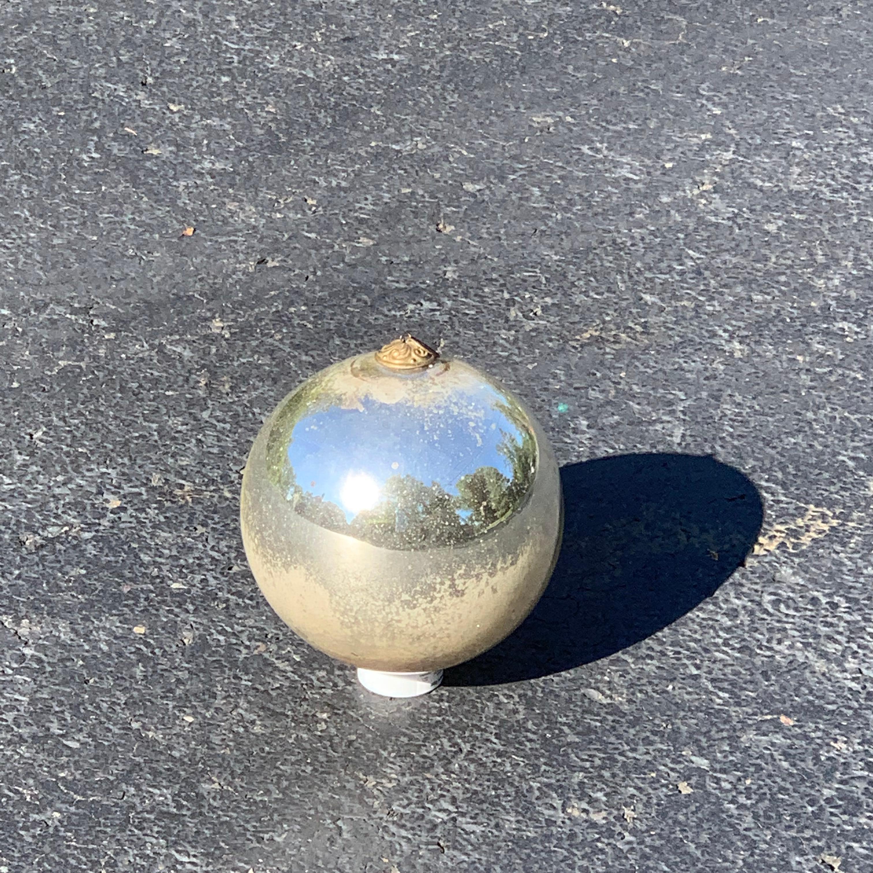 Large Danish Mirror Ball With Brass Hardware 9