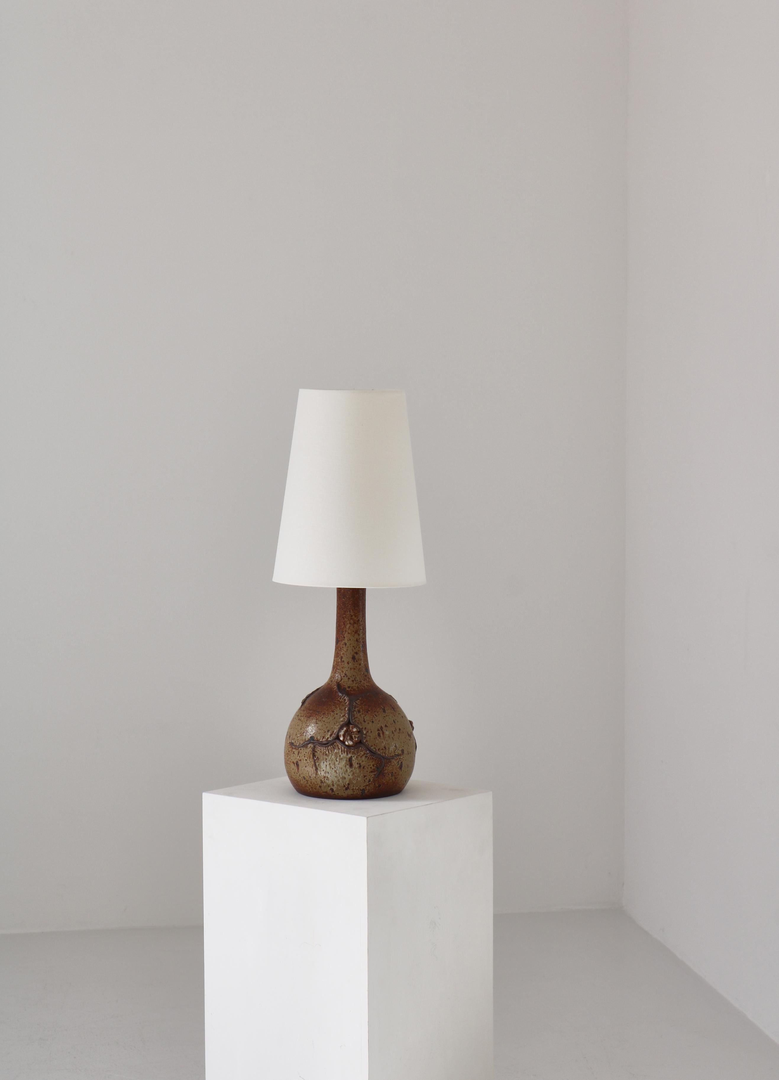 Scandinavian Modern Large Danish Modern Ceramic Floor Lamp by Still Keramik Earth Color's, 1960s For Sale