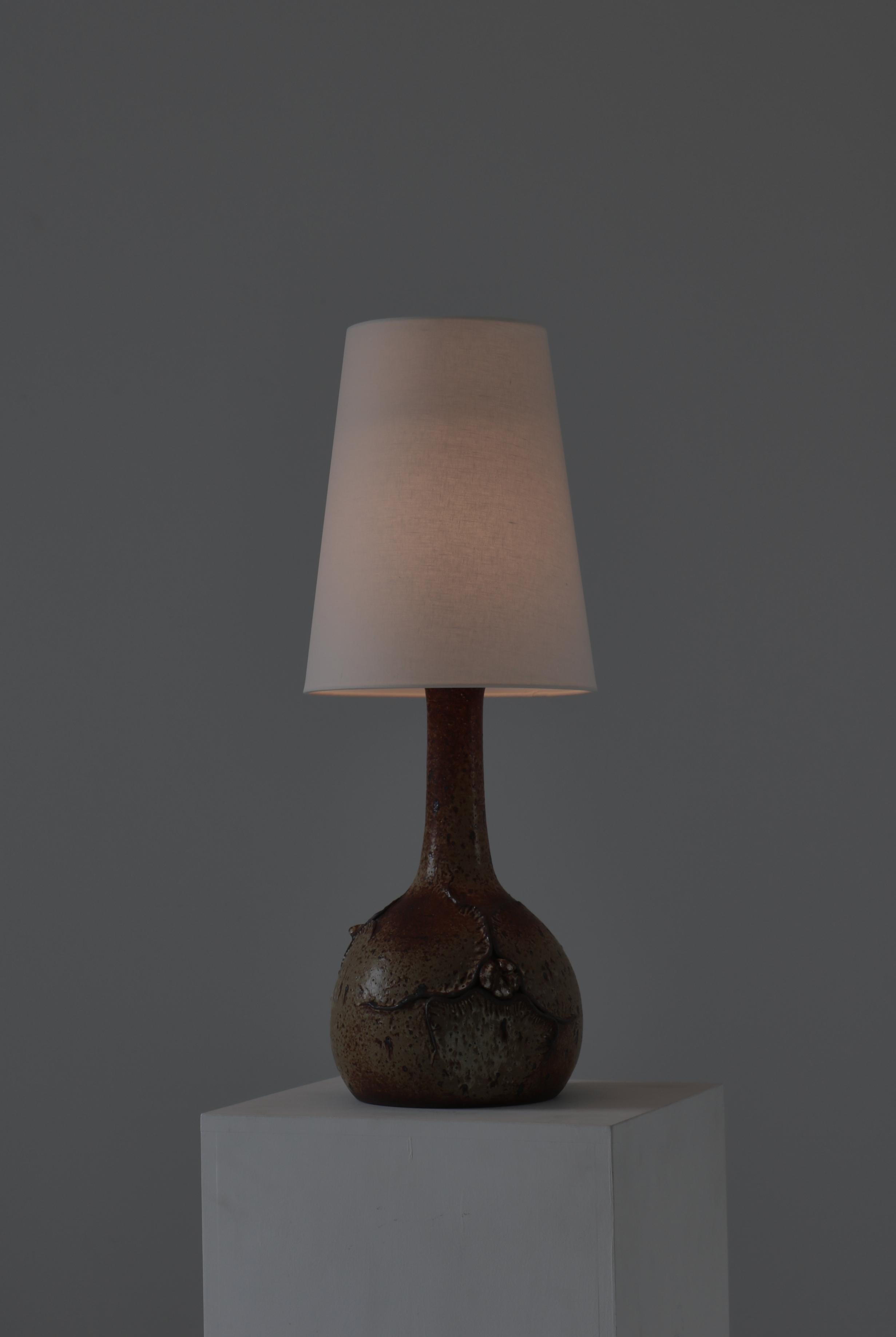 Mid-20th Century Large Danish Modern Ceramic Floor Lamp by Still Keramik Earth Color's, 1960s For Sale
