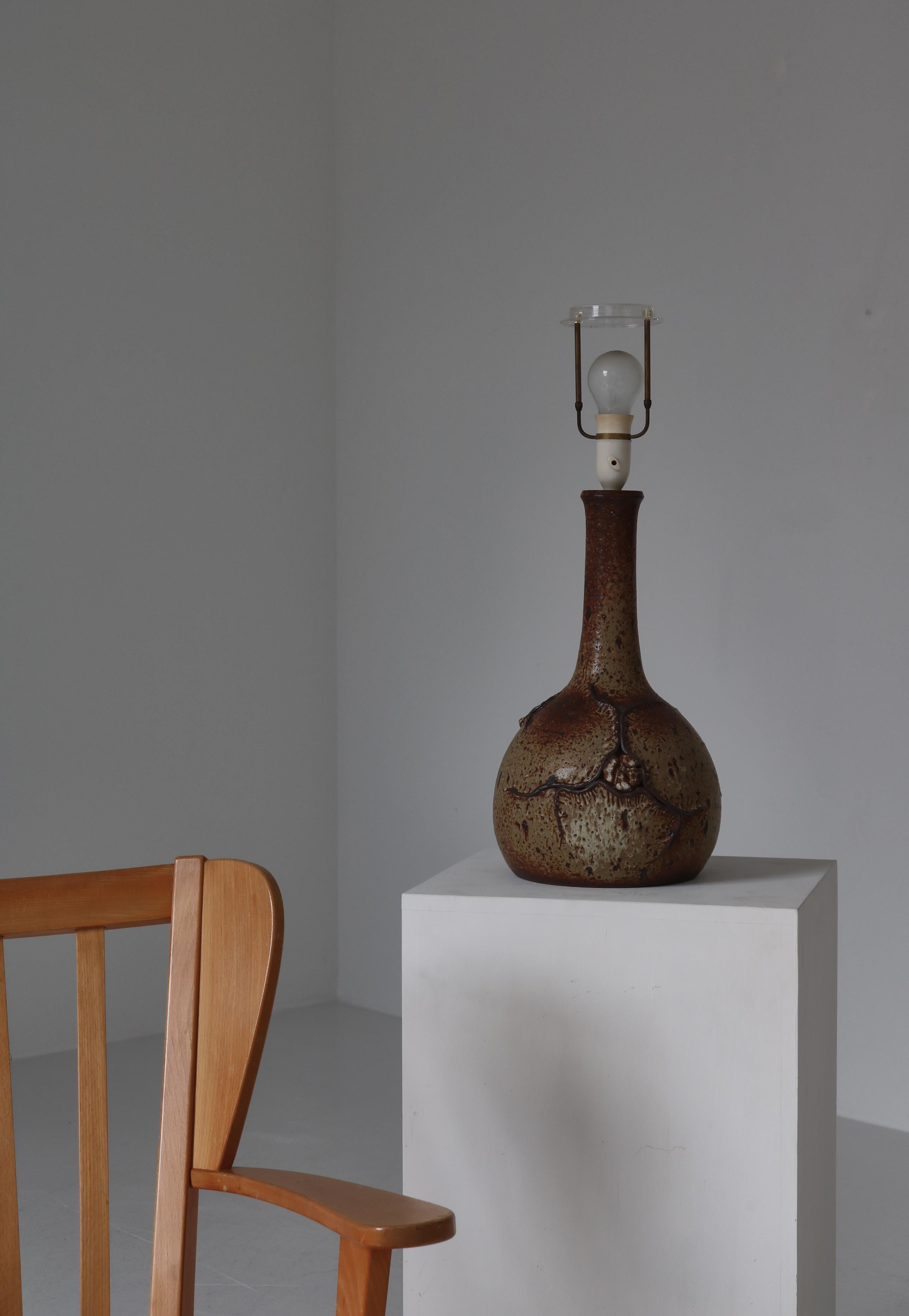 Large Danish Modern Ceramic Floor Lamp by Still Keramik Earth Color's, 1960s For Sale 3