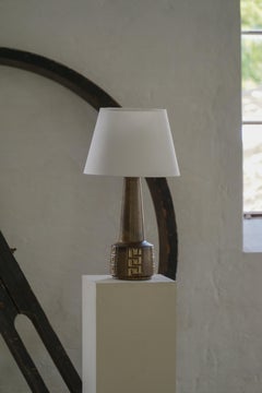 Large Danish Modern Ceramic Stoneware Table Lamp by Løvemose, 1960s