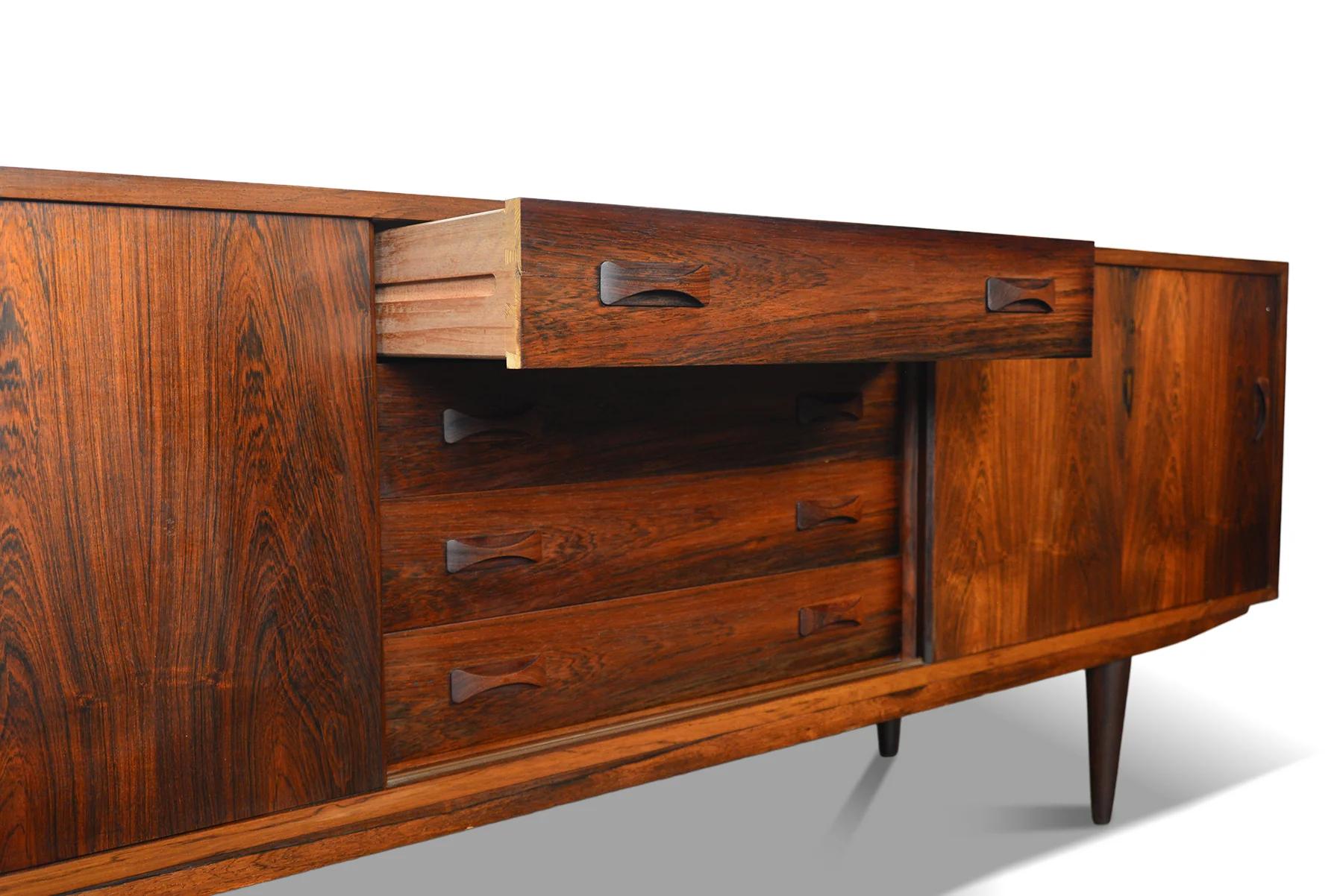 Large Danish Modern Credenza in Rosewood by Clausen + Søn For Sale 1