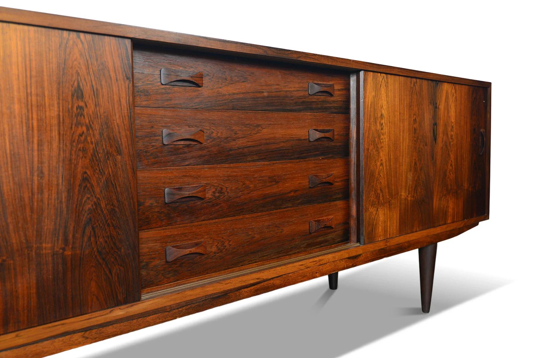 Large Danish Modern Credenza in Rosewood by Clausen + Søn For Sale 3