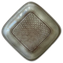 Große dänische Modern Gray Ceramic Dish für Søholm, 1960er Jahre