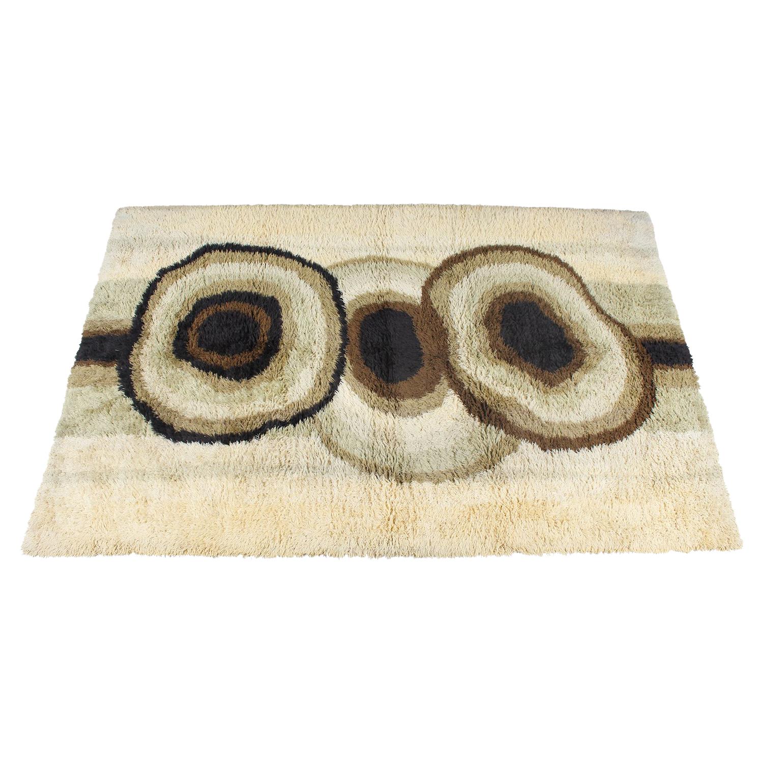 Large Danish Modern Hand-Knotted Wool Rug by Rya