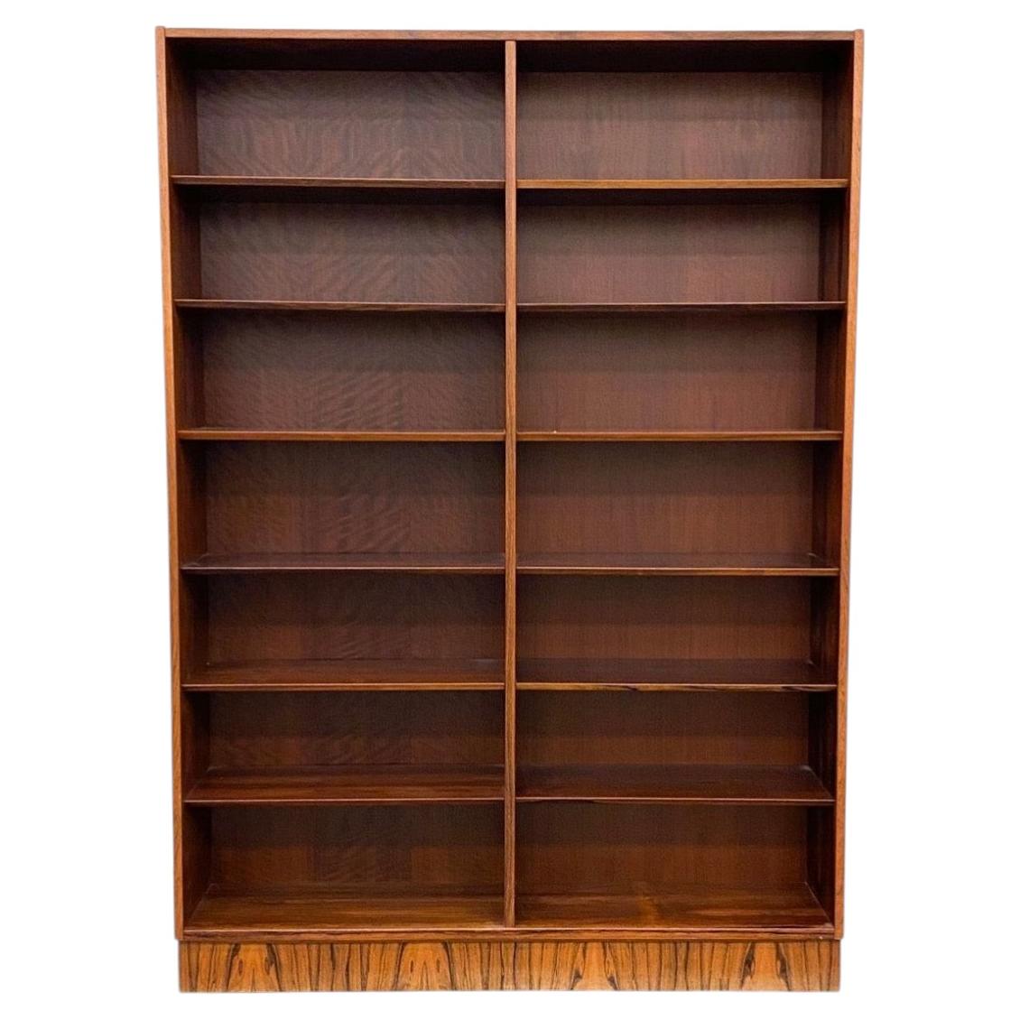 Large Danish Modern Mid century Rosewood Wall Floor Bookcase shelf unit