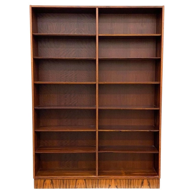 Large Danish Modern Mid century Rosewood Wall Floor Bookcase shelf unit
