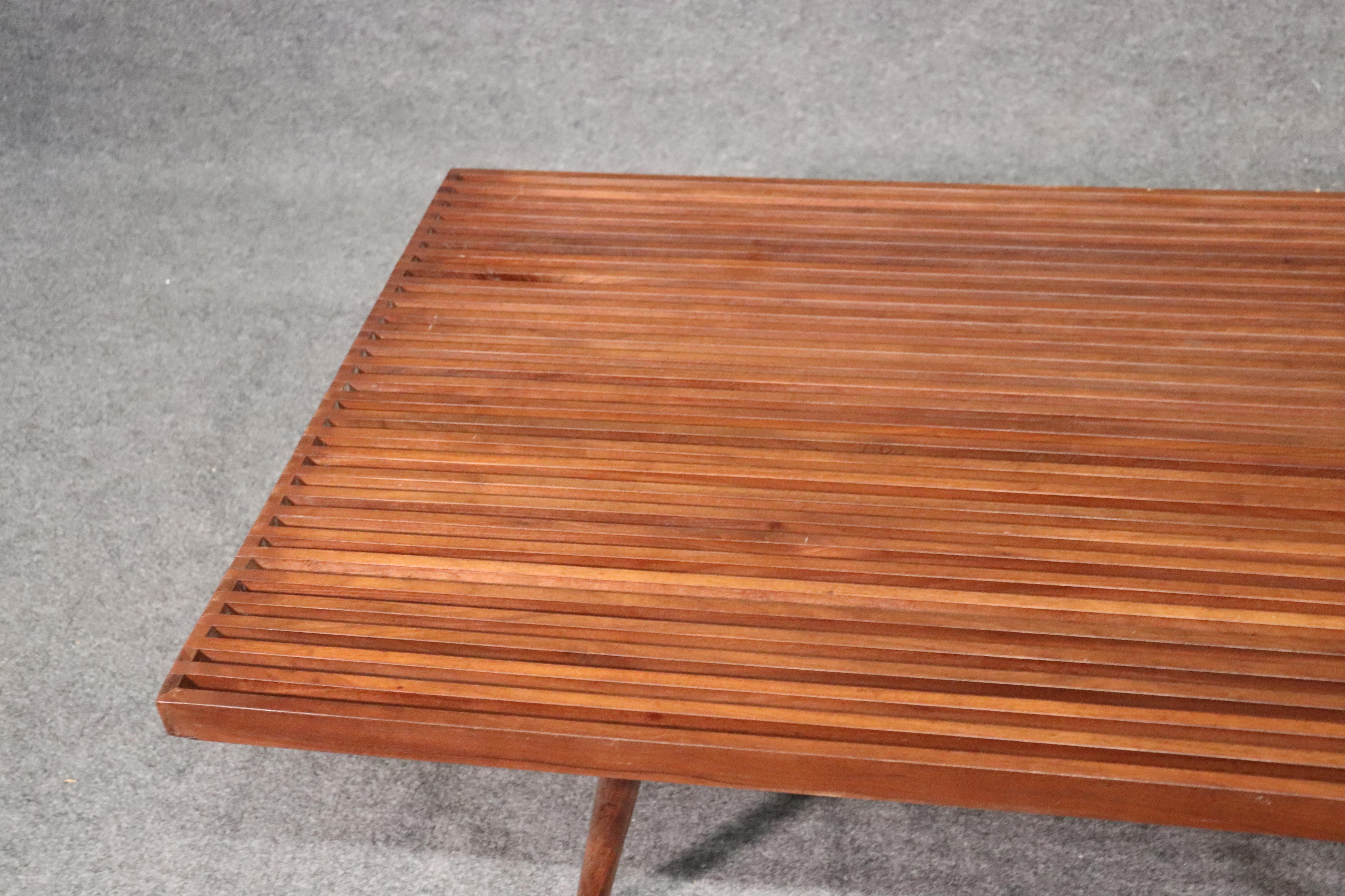 Swedish Large Danish Modern Slat Style Teak Mid-Century Modern Coffee Table, circa 1960