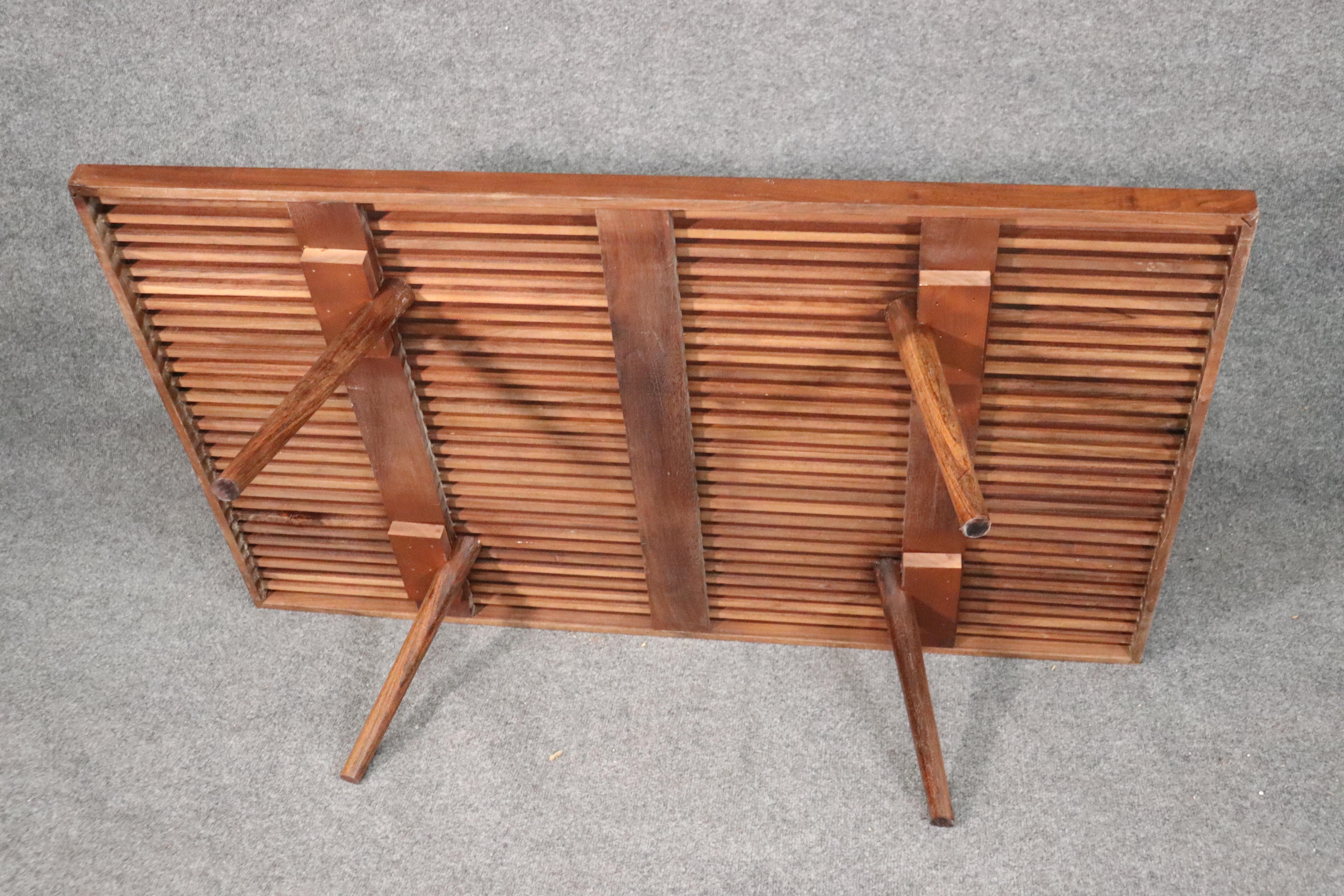 Mid-20th Century Large Danish Modern Slat Style Teak Mid-Century Modern Coffee Table, circa 1960