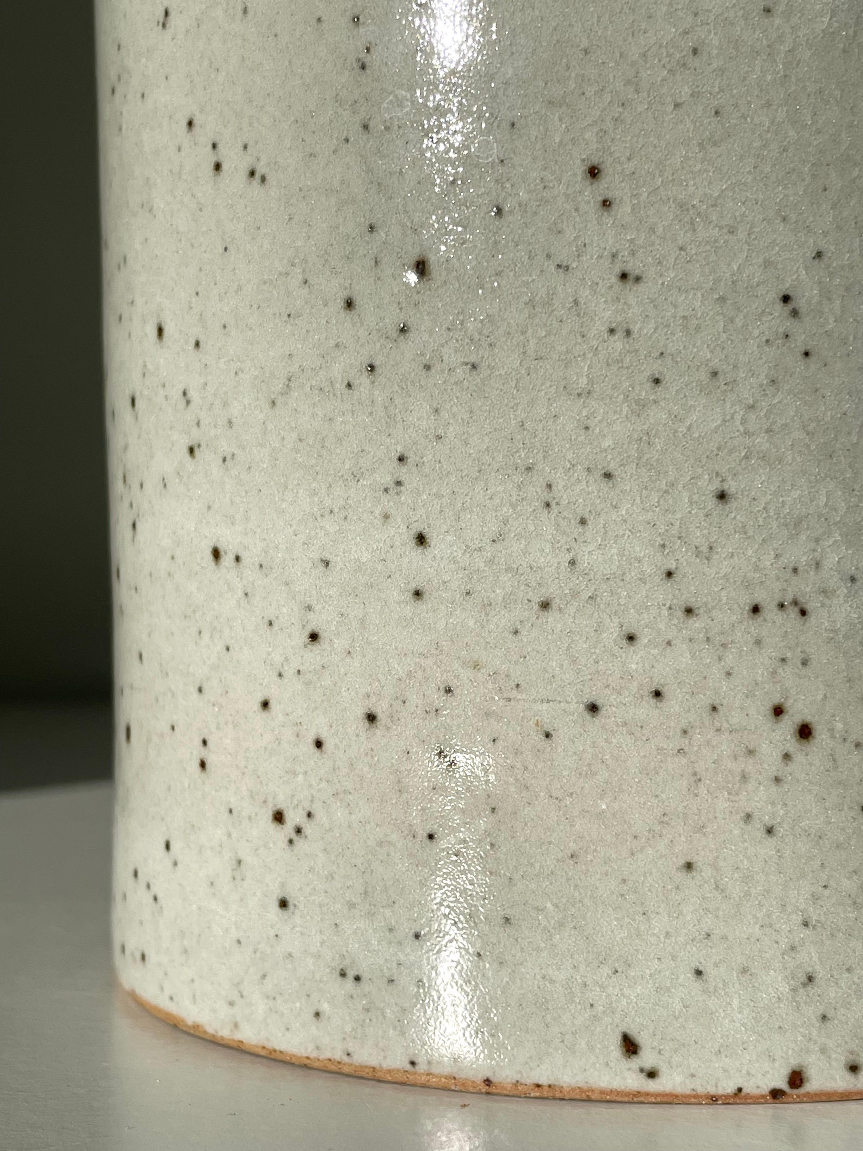 Jespersen Danish Modern Large Gray Hand-thrown Ceramic Cylinder Vase, 1960s For Sale 4
