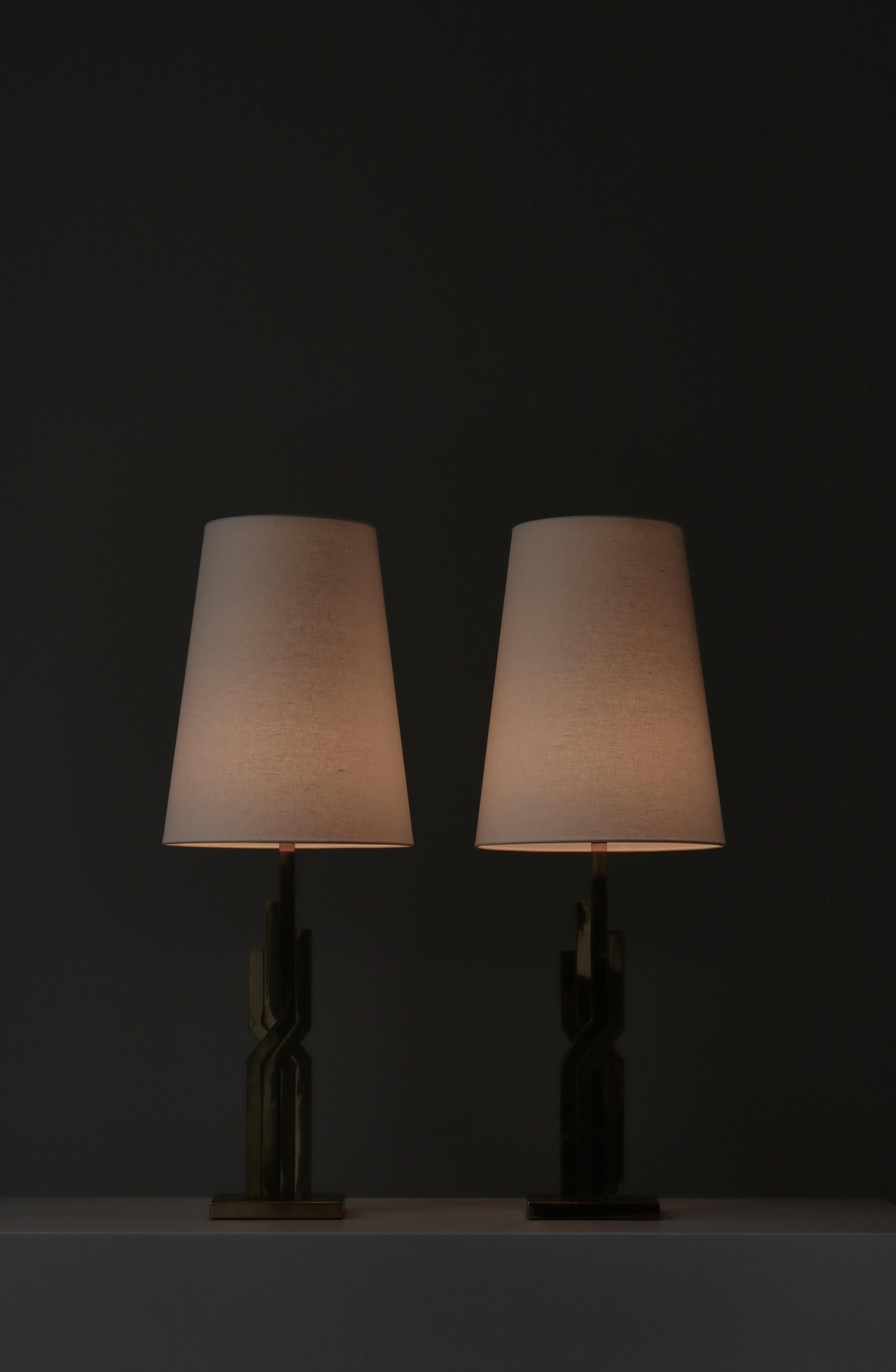 Large Danish Modern Table Lamps in Brass by Svend Aage Holm-Sørensen, 1960s For Sale 8