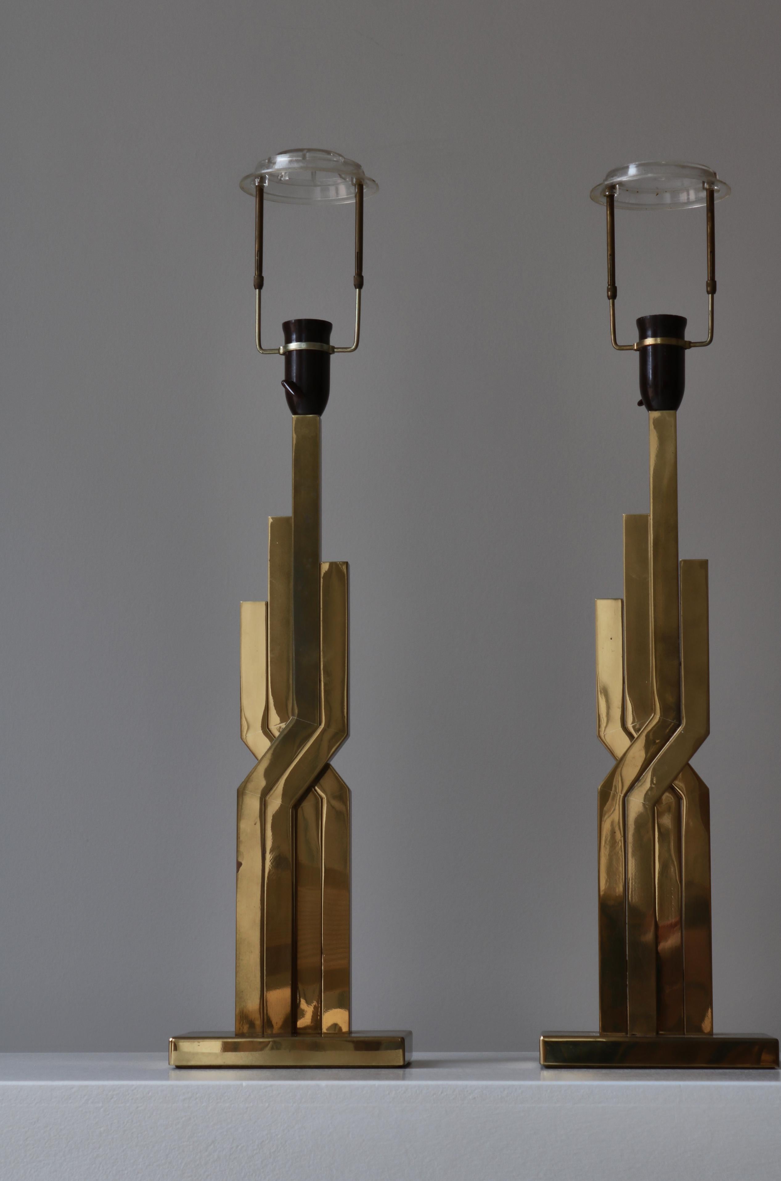 Large Danish Modern Table Lamps in Brass by Svend Aage Holm-Sørensen, 1960s For Sale 11