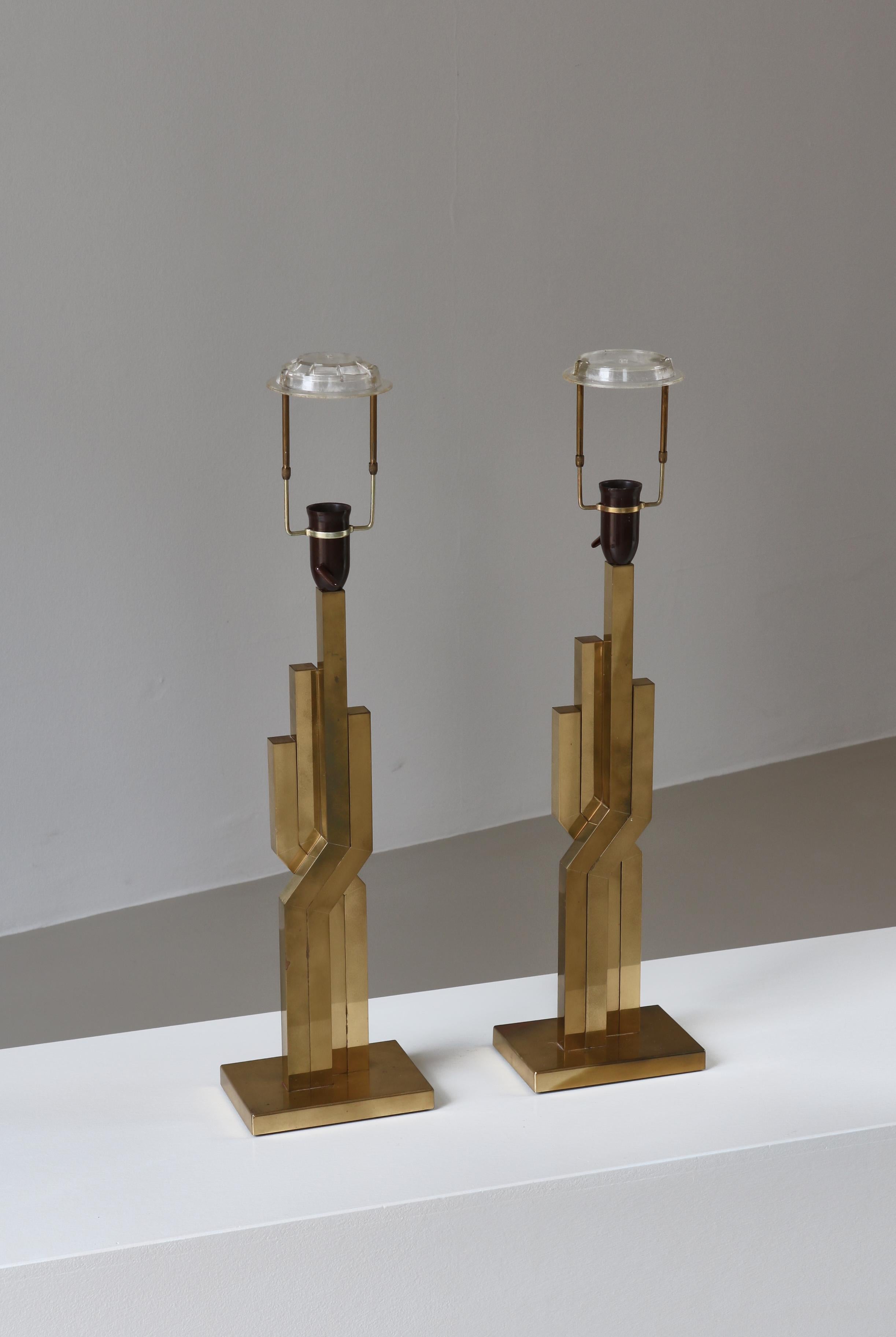Large Danish Modern Table Lamps in Brass by Svend Aage Holm-Sørensen, 1960s For Sale 12