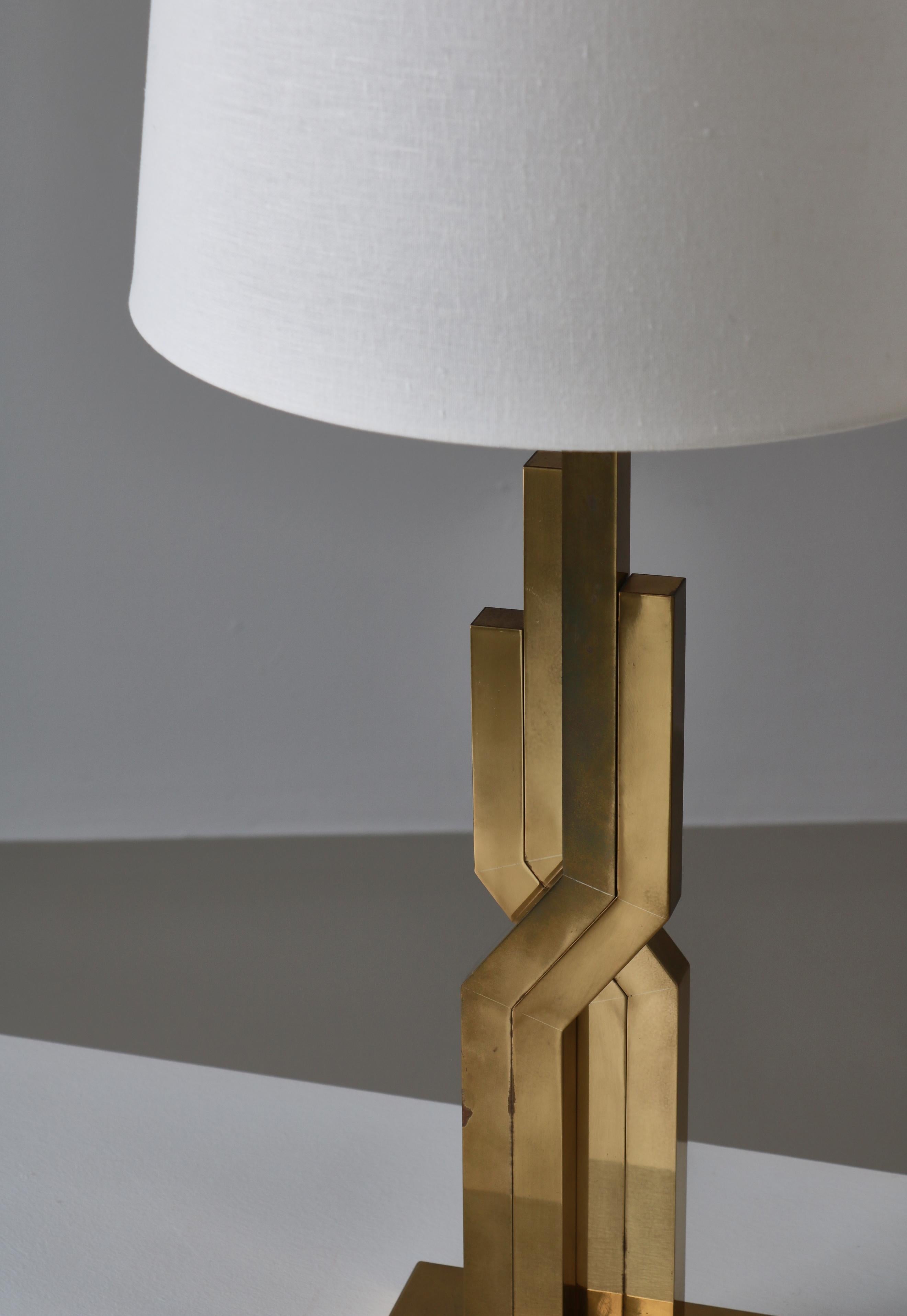 Large Danish Modern Table Lamps in Brass by Svend Aage Holm-Sørensen, 1960s In Good Condition For Sale In Odense, DK