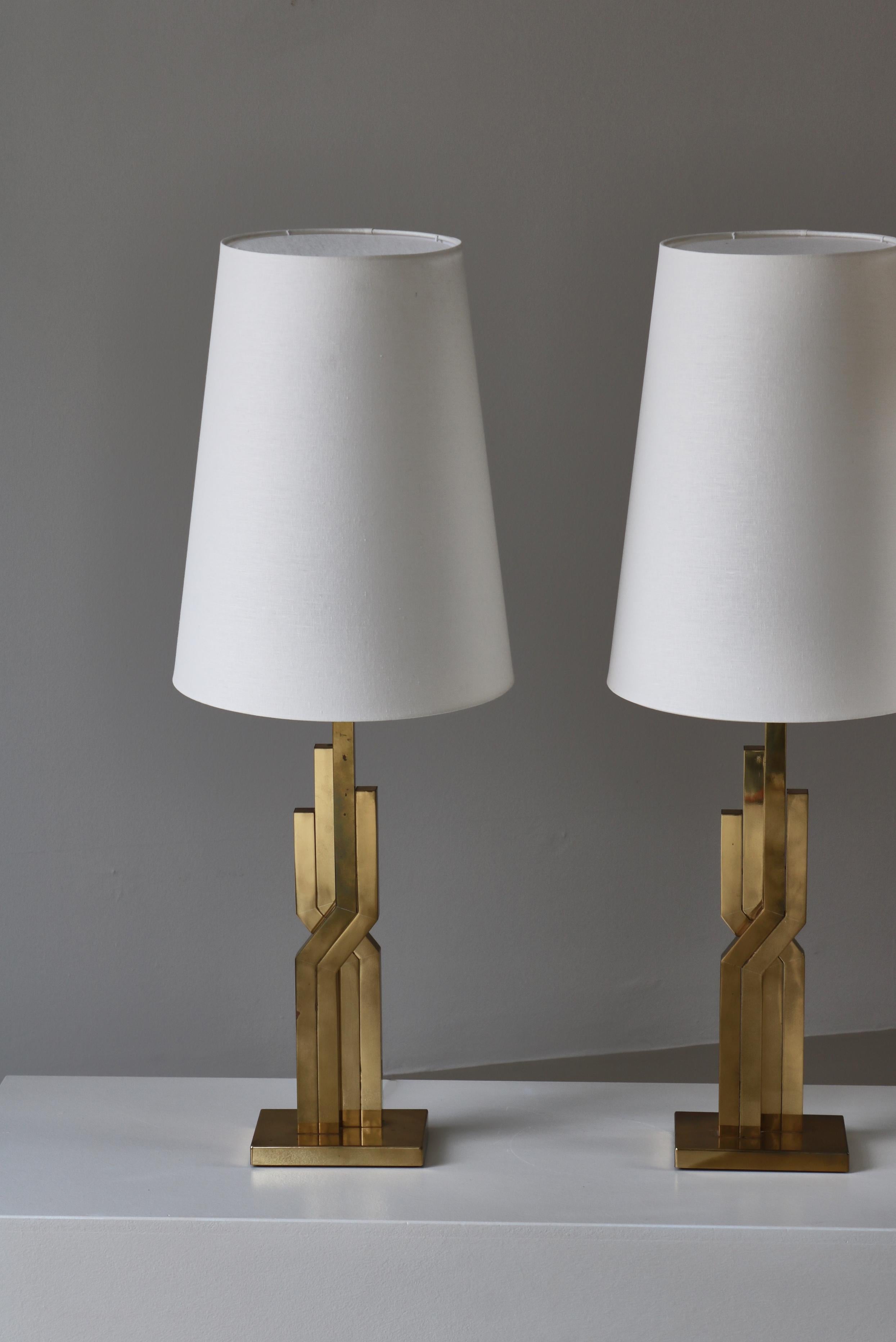 Mid-20th Century Large Danish Modern Table Lamps in Brass by Svend Aage Holm-Sørensen, 1960s For Sale