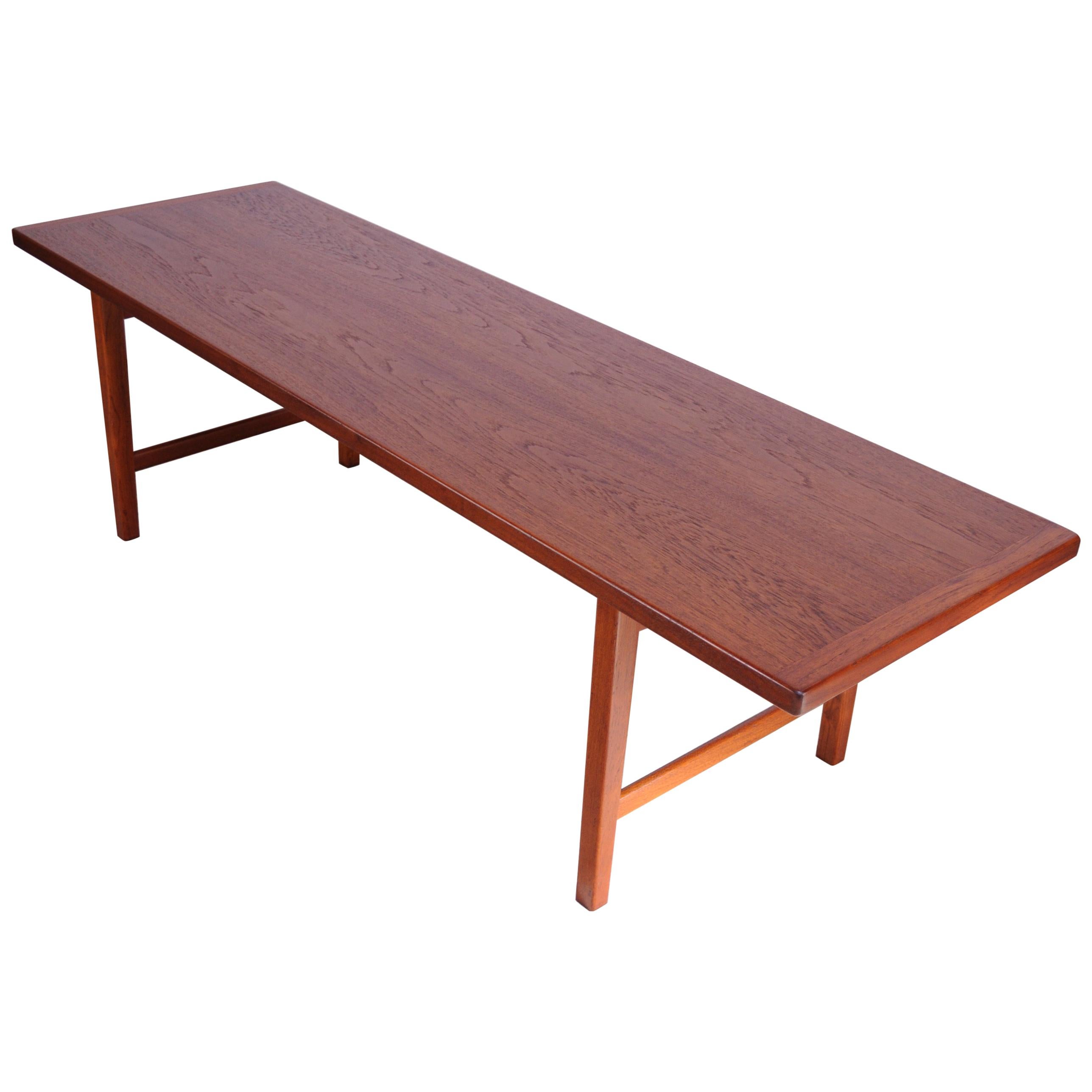 Large Danish Modern Teak Coffee Table / Bench