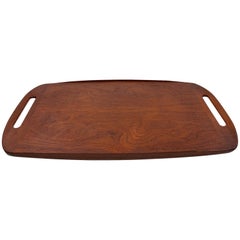 Vintage Large Danish Modern Teak Tray or Tea Platter Hand Made Midcentury, 1964