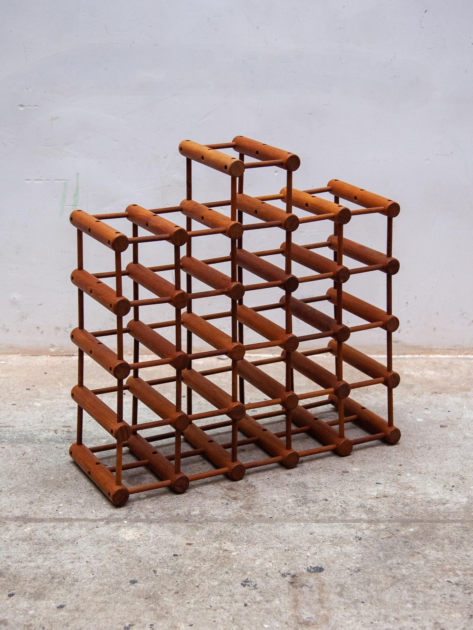 Scandinavian Modern Large Danish Modern Teak Wine Rack Holder by Nissen Langaa, Denmark For Sale