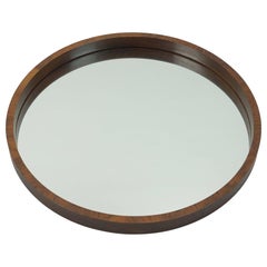 large danish modern WALL MIRROR with wooden frame 1960s